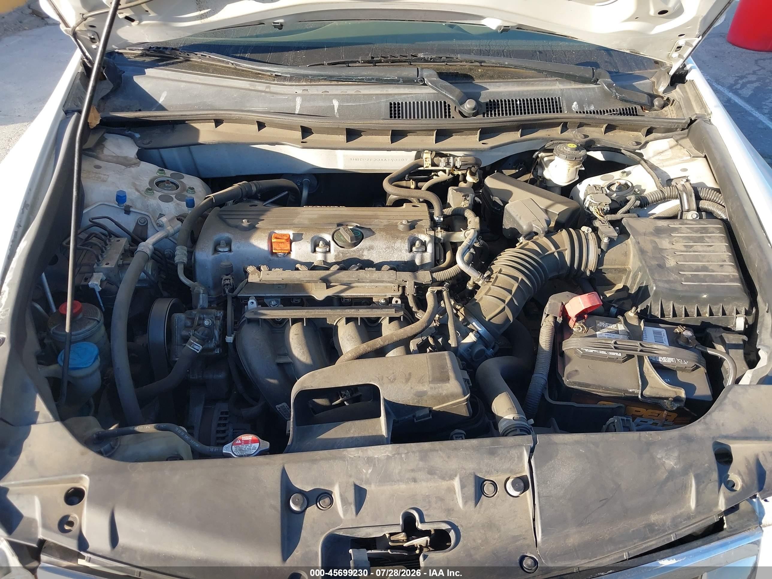 2010 Honda Accord 2.4 Lx White vin: 1HGCP2F33AA190167