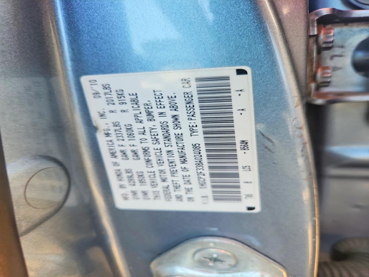 2011 Honda Accord Lx Blue vin: 1HGCP2F33BA024085