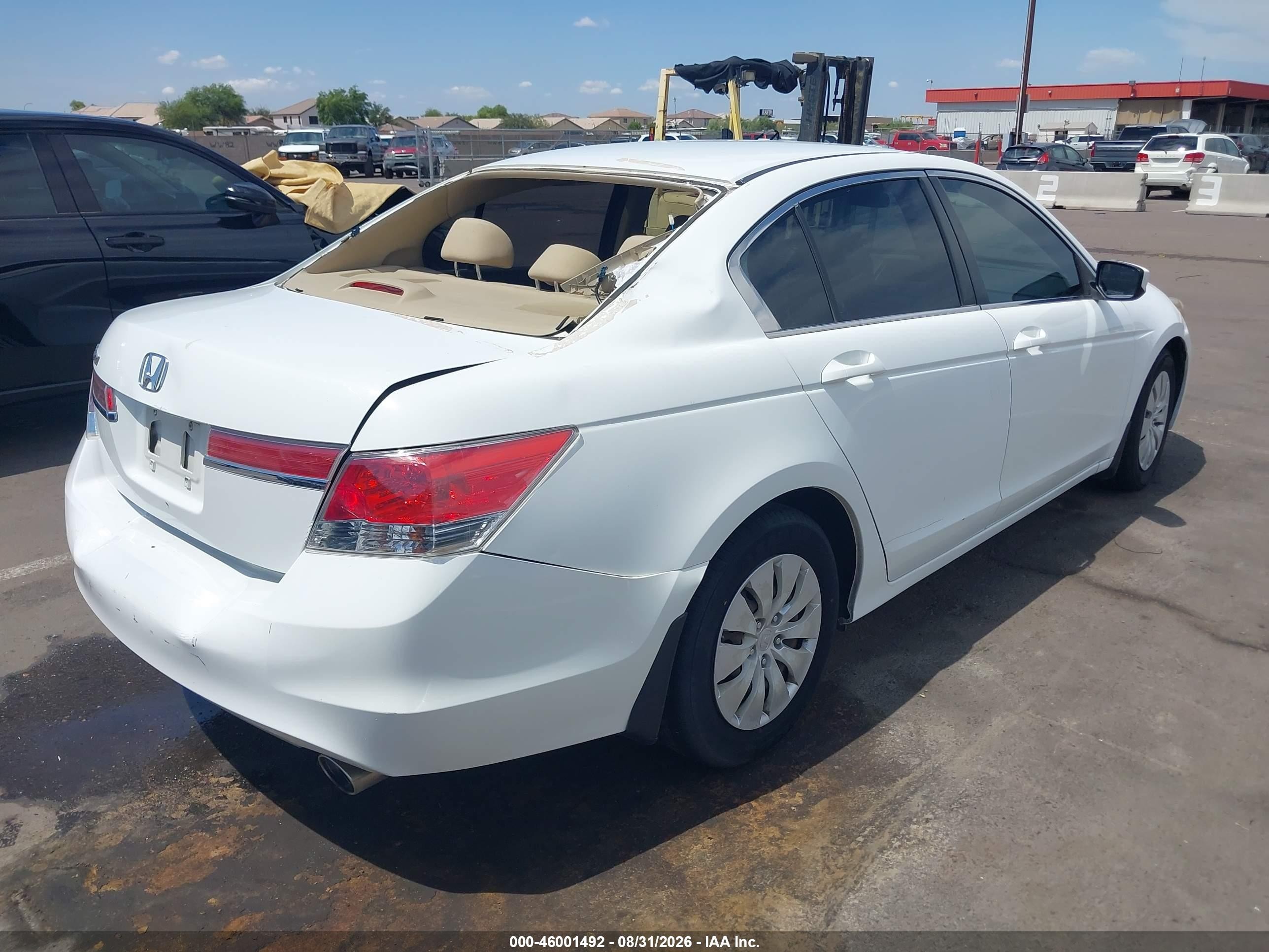 2011 Honda Accord 2.4 Lx White vin: 1HGCP2F33BA122873