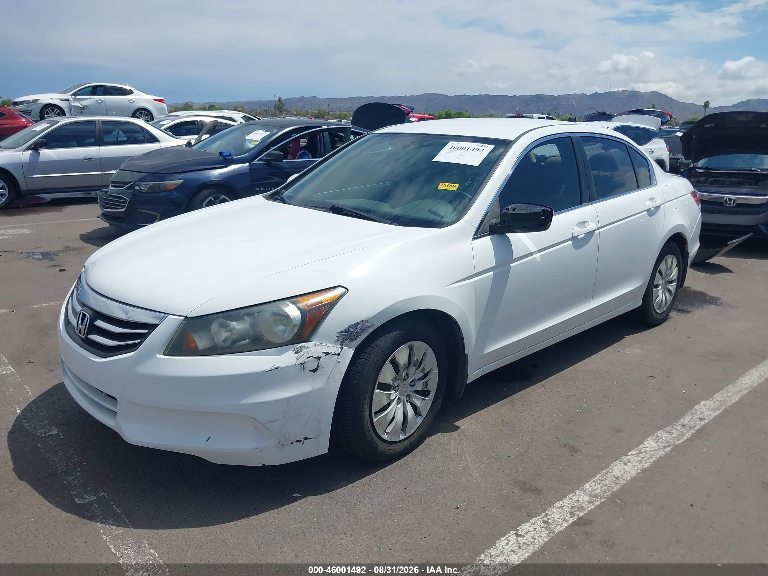 2011 Honda Accord 2.4 Lx White vin: 1HGCP2F33BA122873