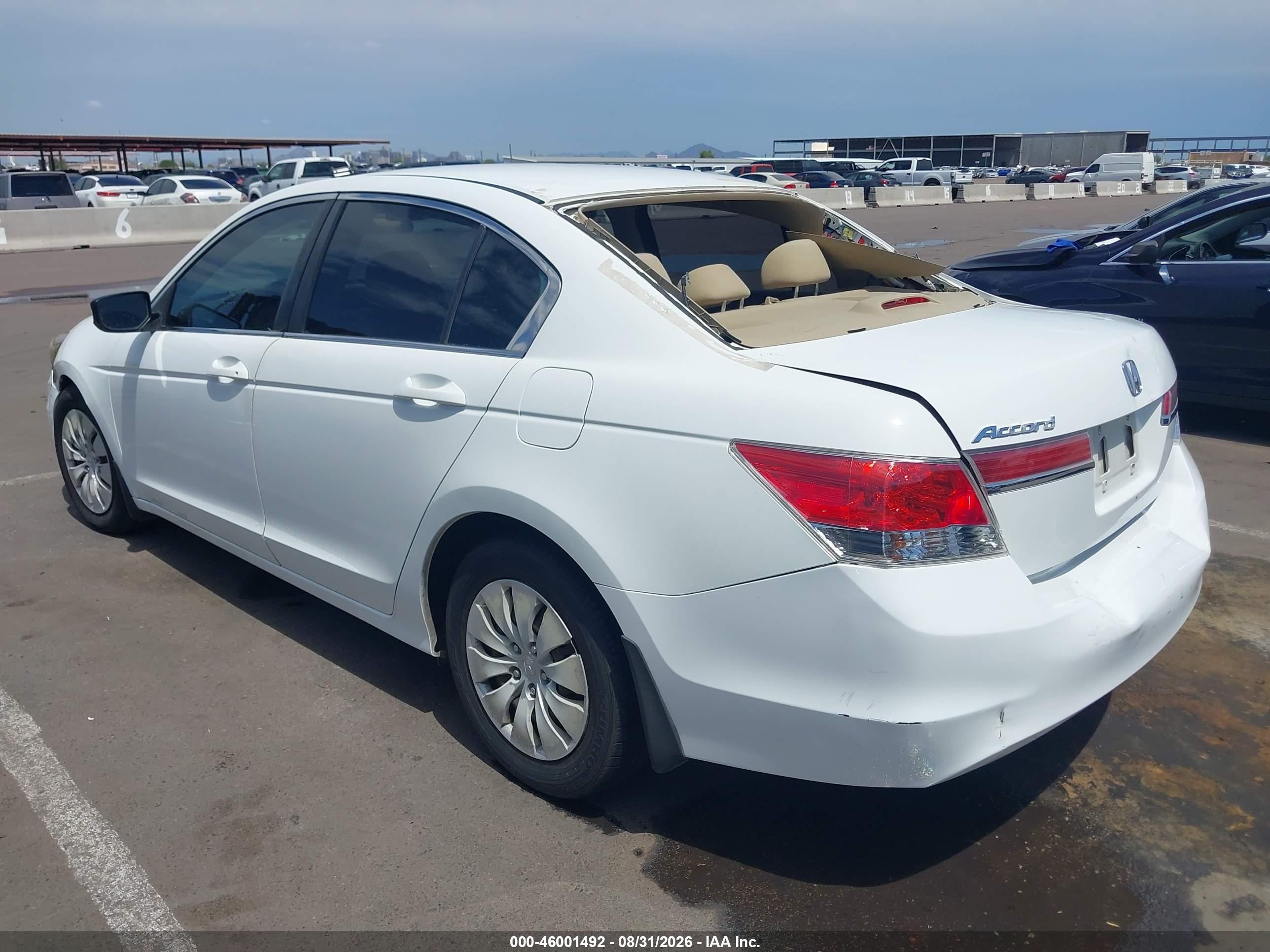 2011 Honda Accord 2.4 Lx White vin: 1HGCP2F33BA122873