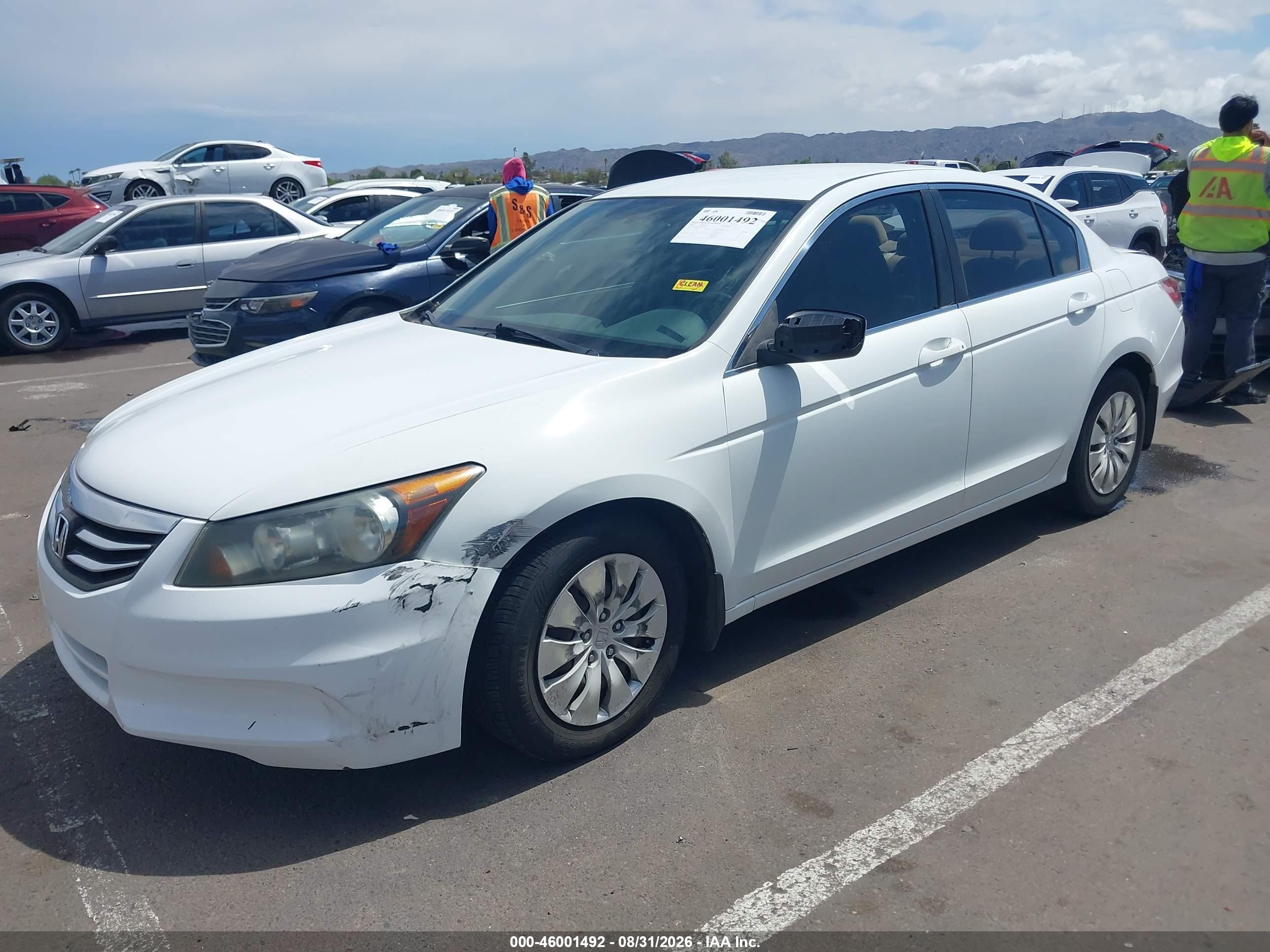 2011 Honda Accord 2.4 Lx White vin: 1HGCP2F33BA122873