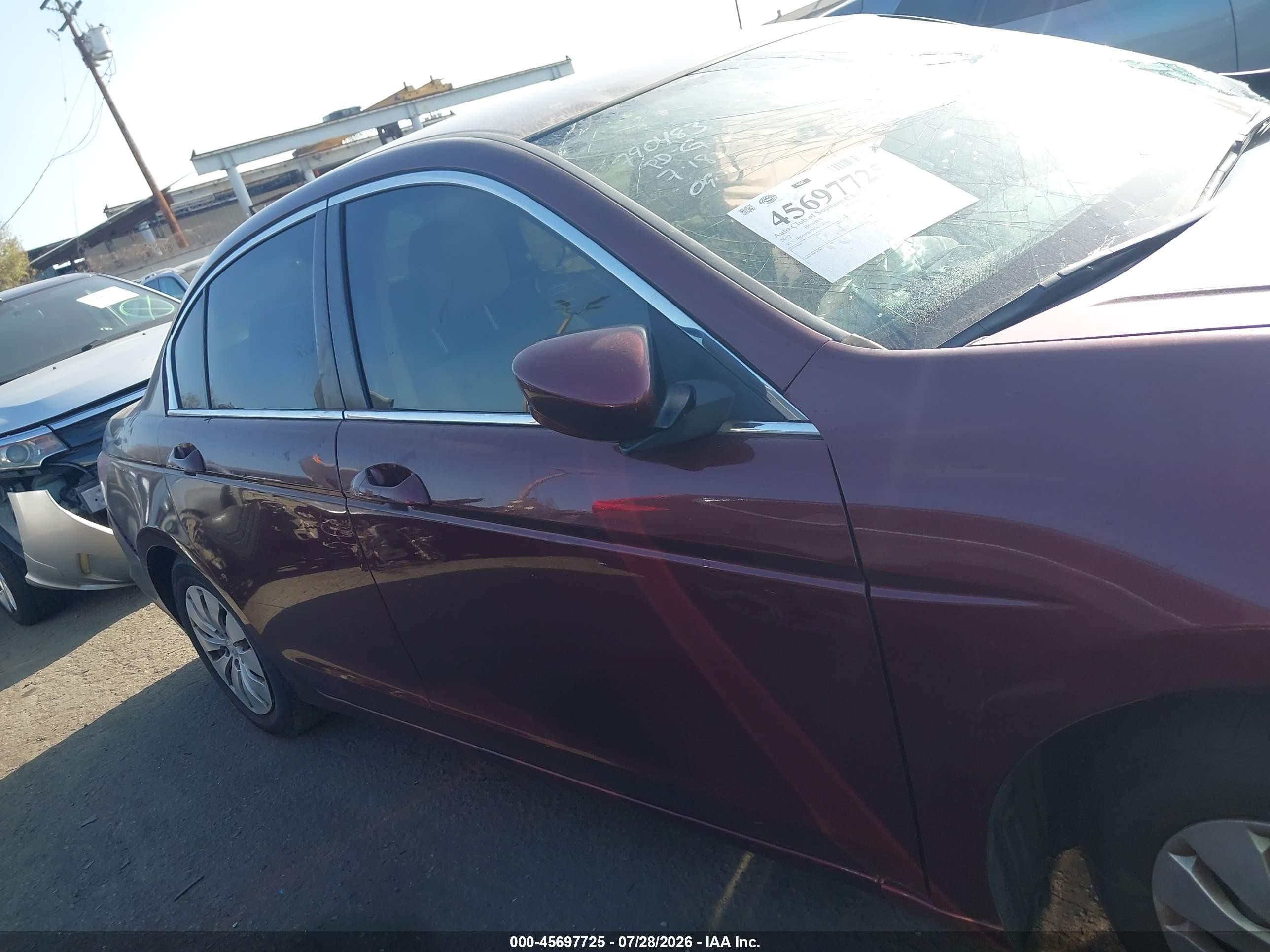 2012 Honda Accord Sdn Lx Burgundy vin: 1HGCP2F33CA114354