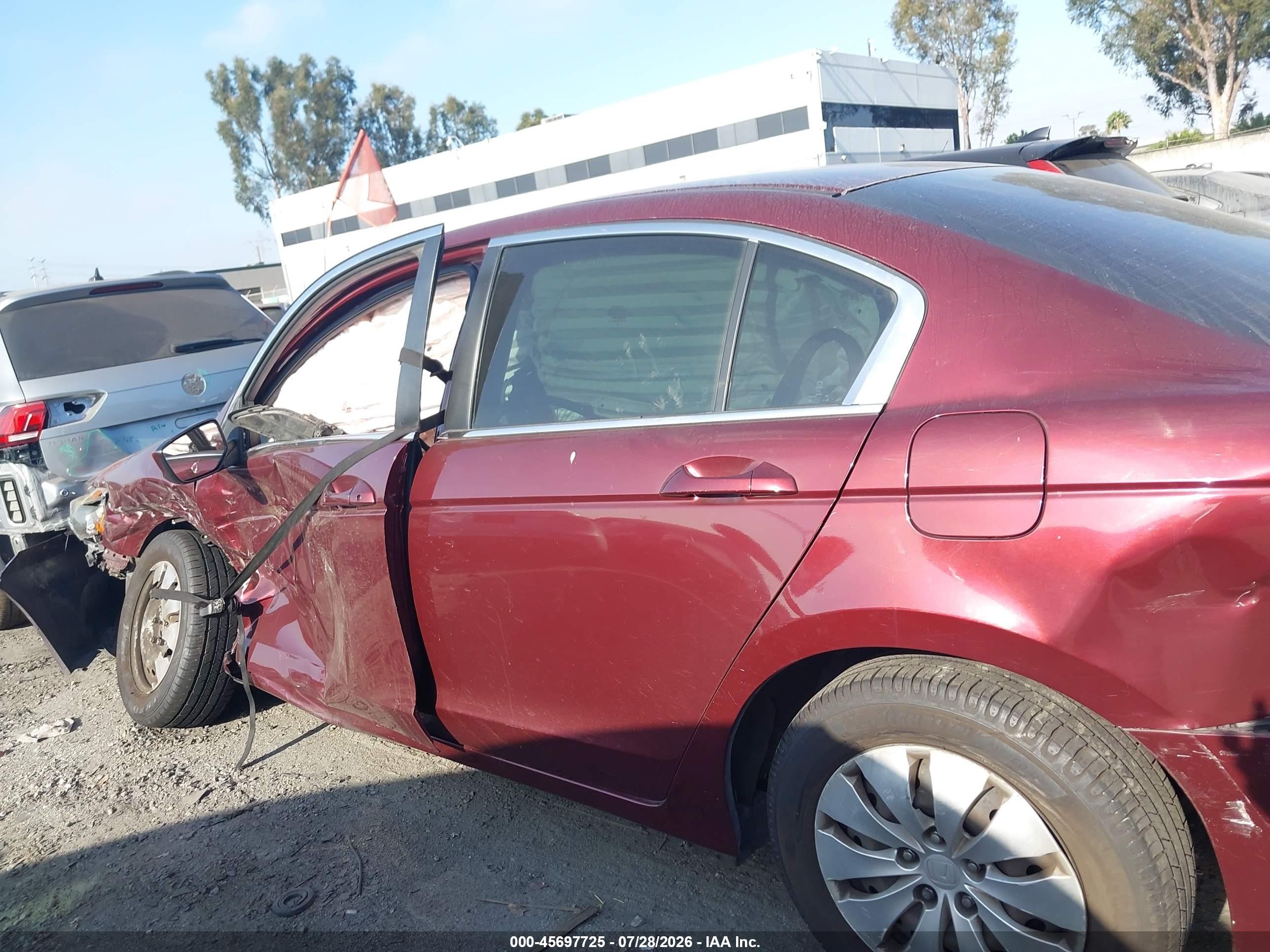 2012 Honda Accord Sdn Lx Burgundy vin: 1HGCP2F33CA114354