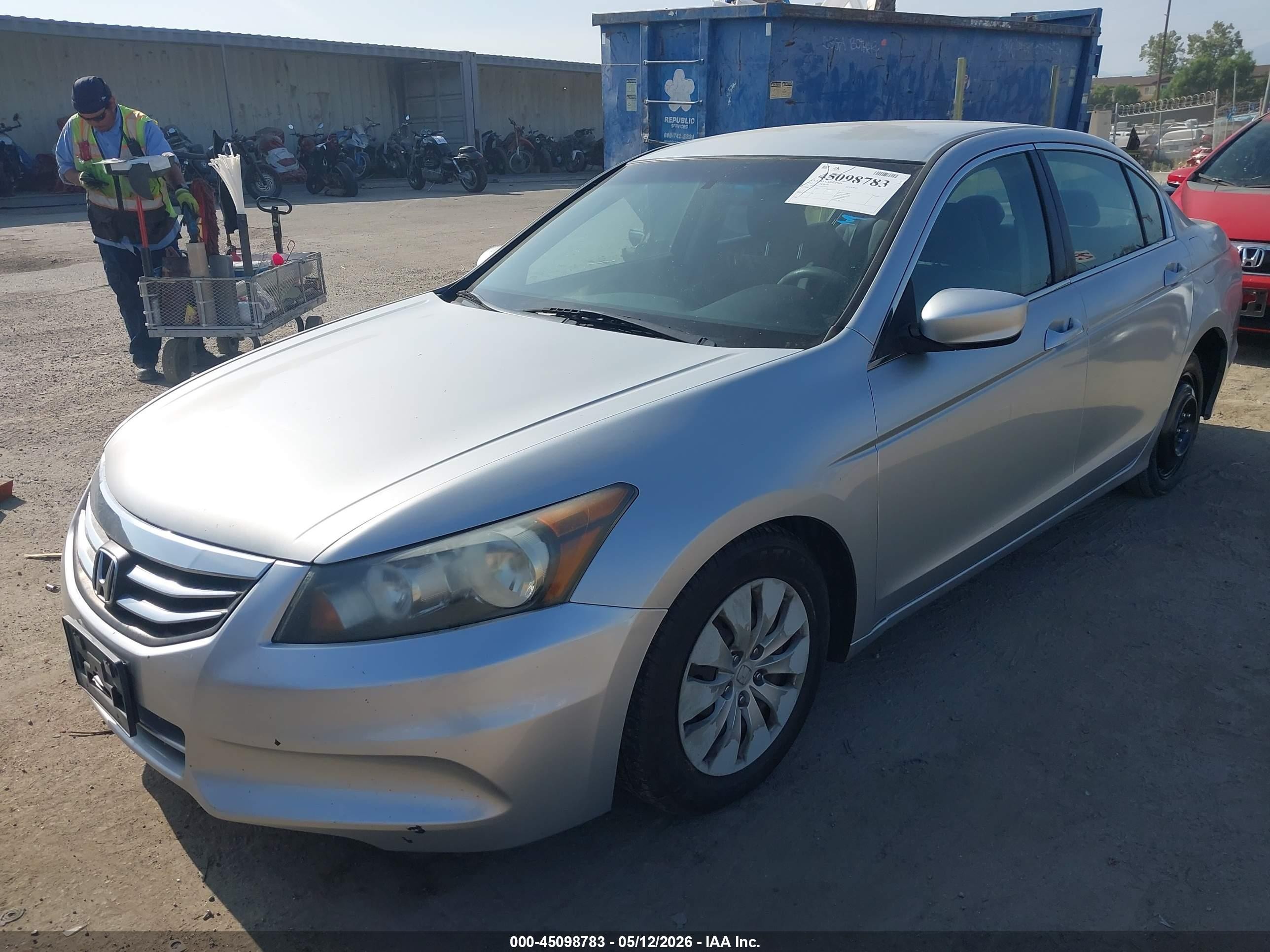 2012 Honda Accord 2.4 Lx Gray vin: 1HGCP2F33CA133163