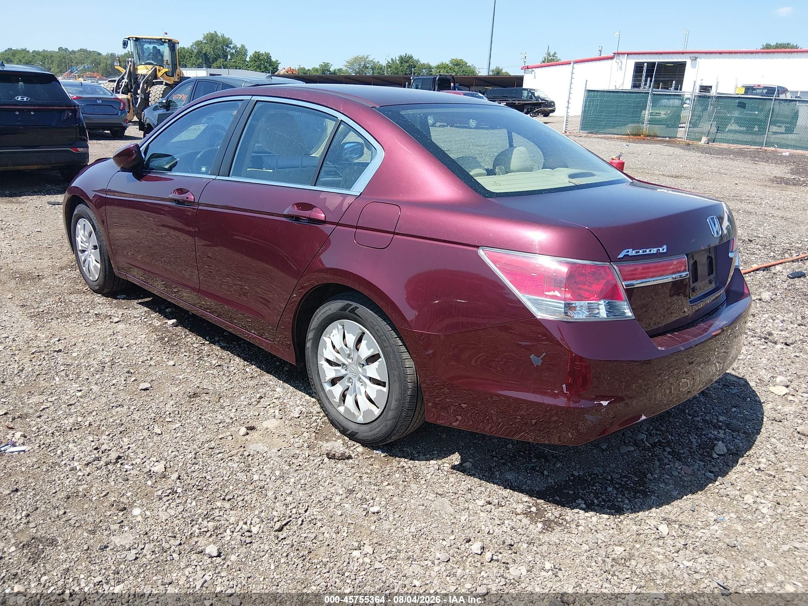 2012 Honda Accord Sdn Lx Maroon vin: 1HGCP2F33CA207147