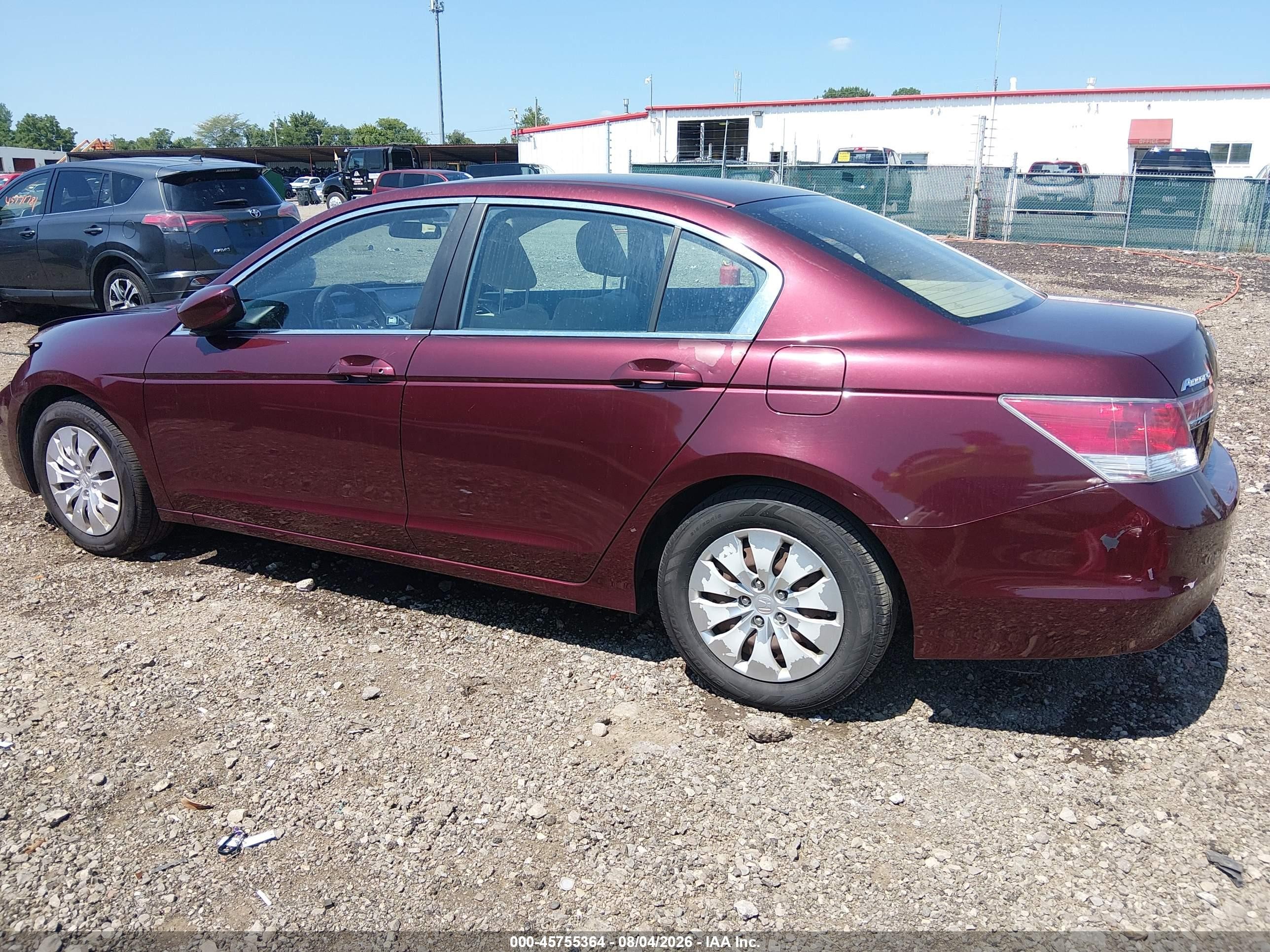 2012 Honda Accord Sdn Lx Maroon vin: 1HGCP2F33CA207147