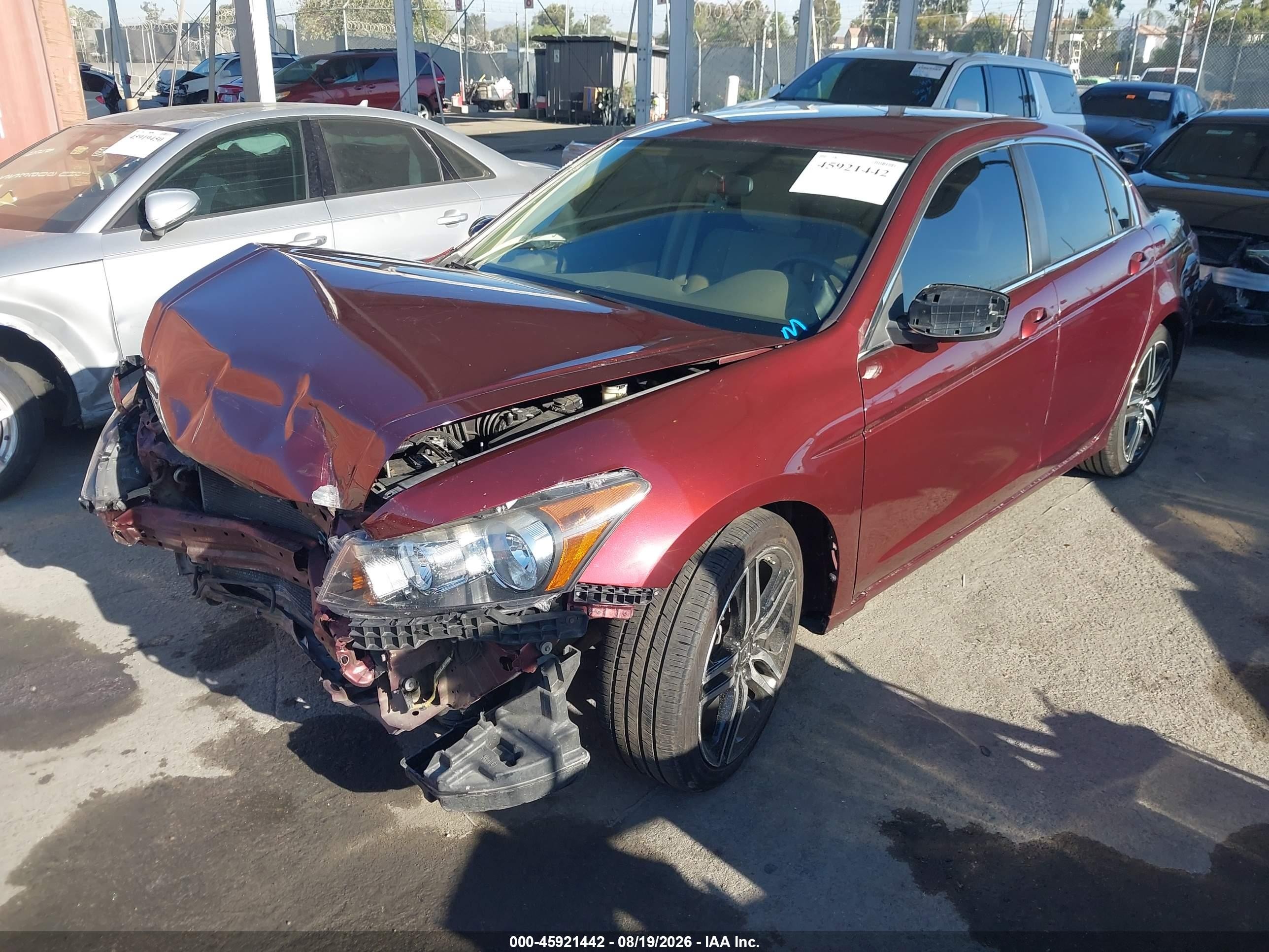 2010 Honda Accord 2.4 Lx Red vin: 1HGCP2F34AA049673