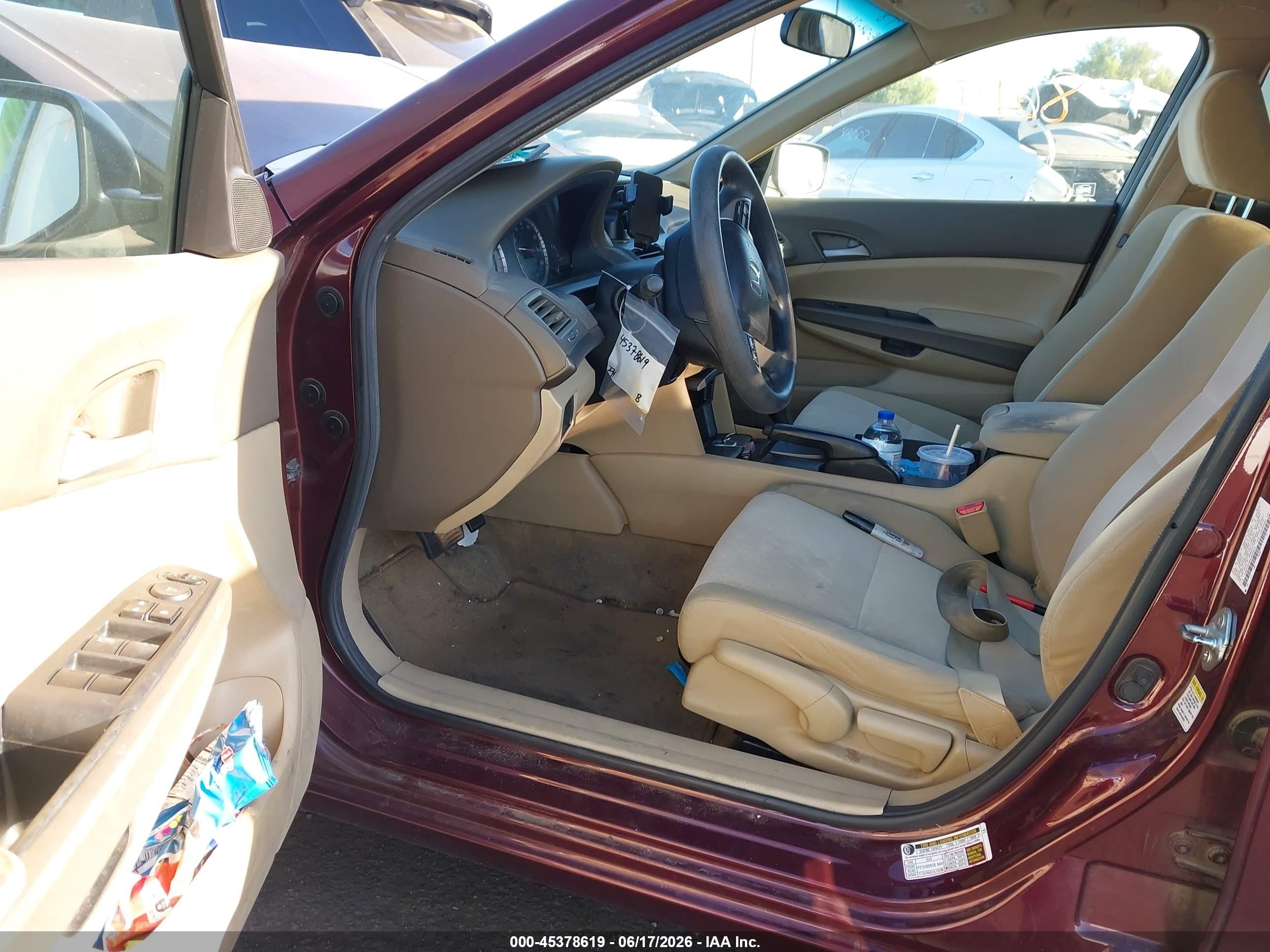 2010 Honda Accord 2.4 Lx Maroon vin: 1HGCP2F34AA092913