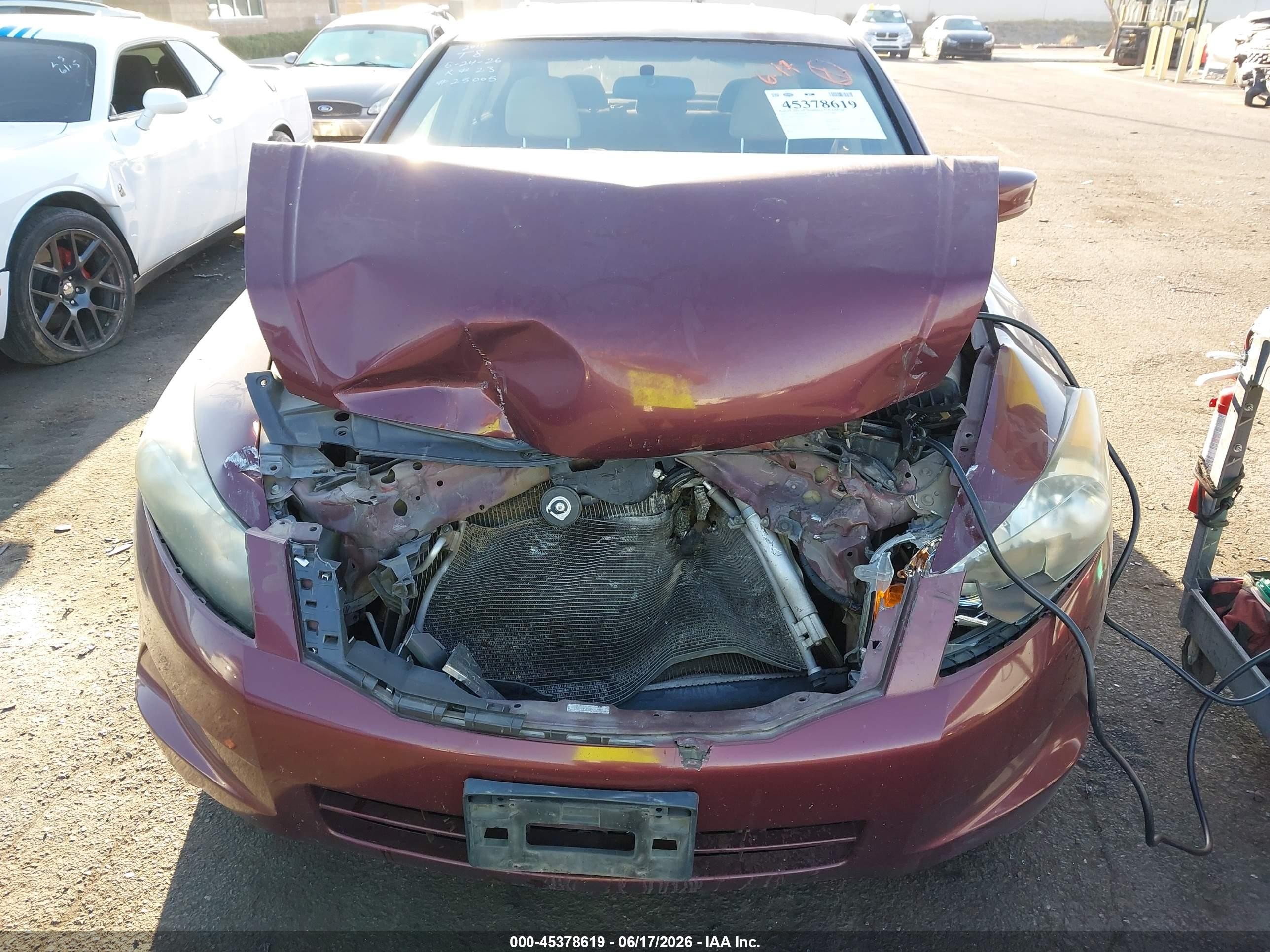 2010 Honda Accord 2.4 Lx Maroon vin: 1HGCP2F34AA092913