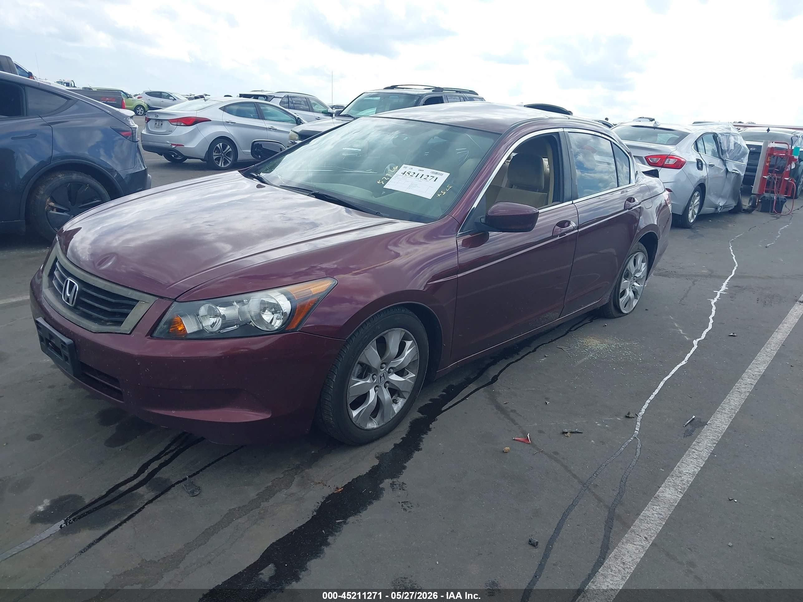 2010 Honda Accord 2.4 Lx Maroon vin: 1HGCP2F34AA144928