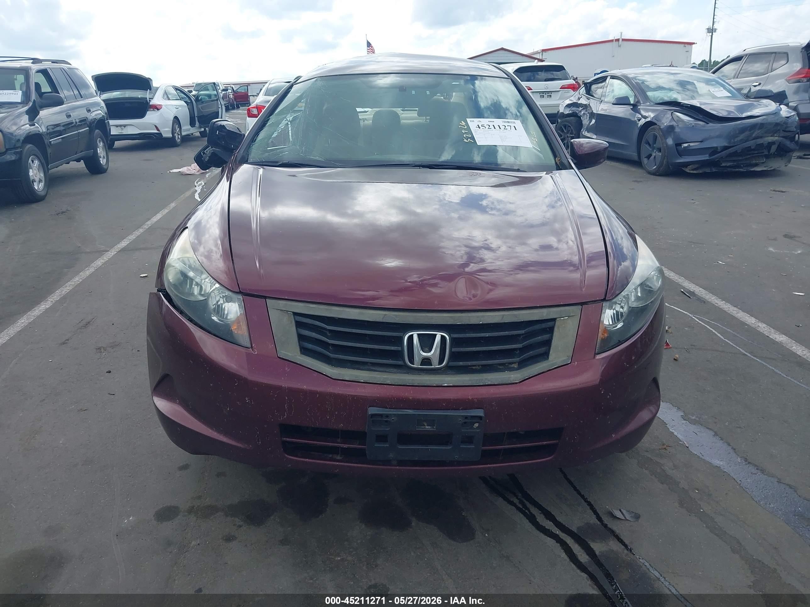 2010 Honda Accord 2.4 Lx Maroon vin: 1HGCP2F34AA144928