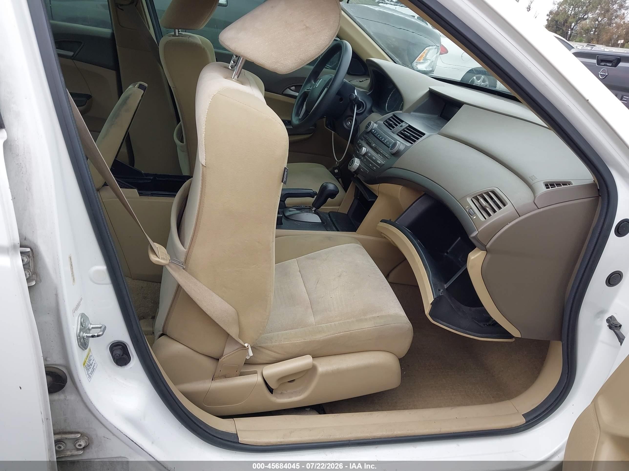 2010 Honda Accord 2.4 Lx White vin: 1HGCP2F34AA177671