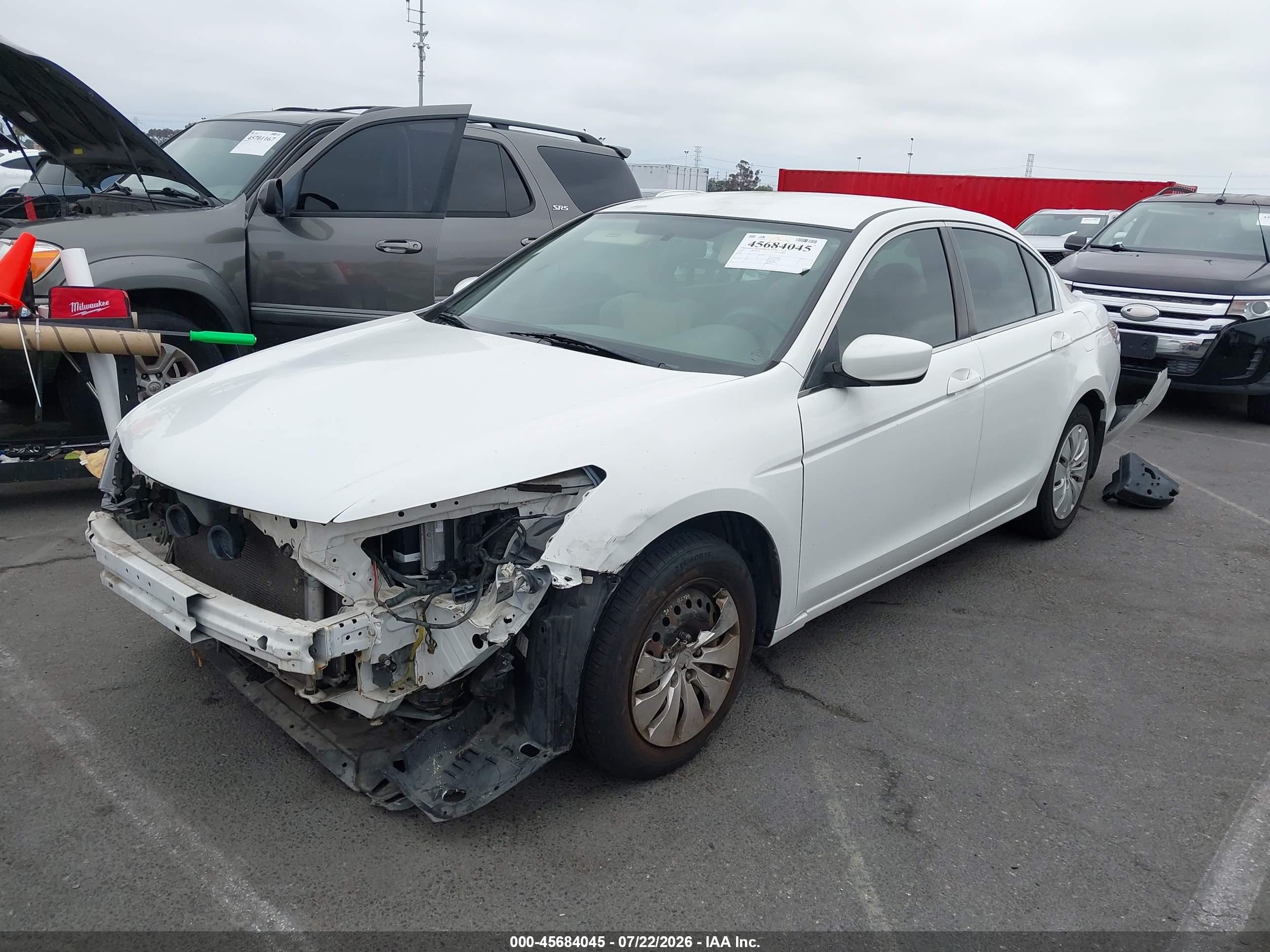 2010 Honda Accord 2.4 Lx White vin: 1HGCP2F34AA177671