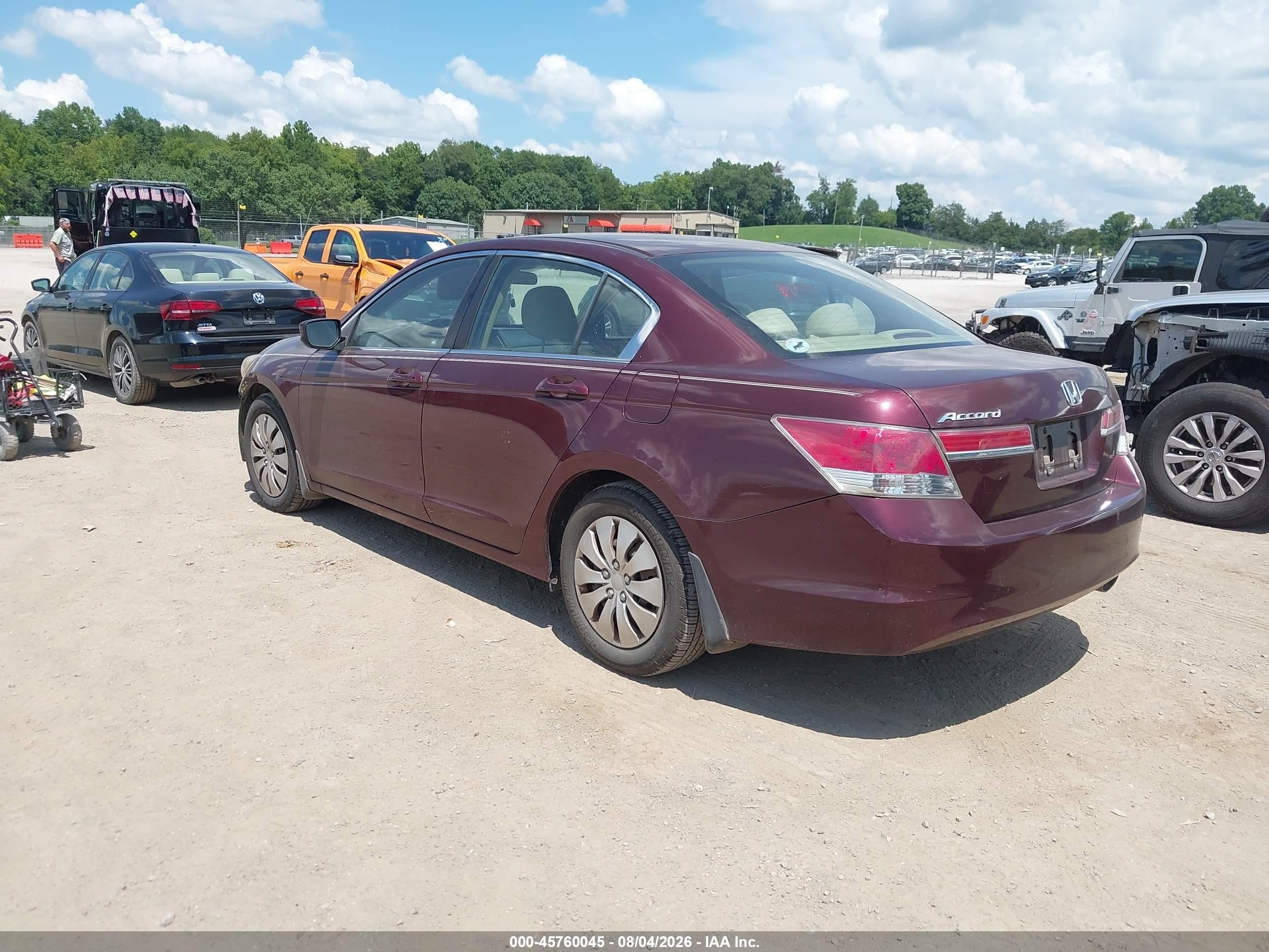 2011 Honda Accord 2.4 Lx Maroon vin: 1HGCP2F34BA051201