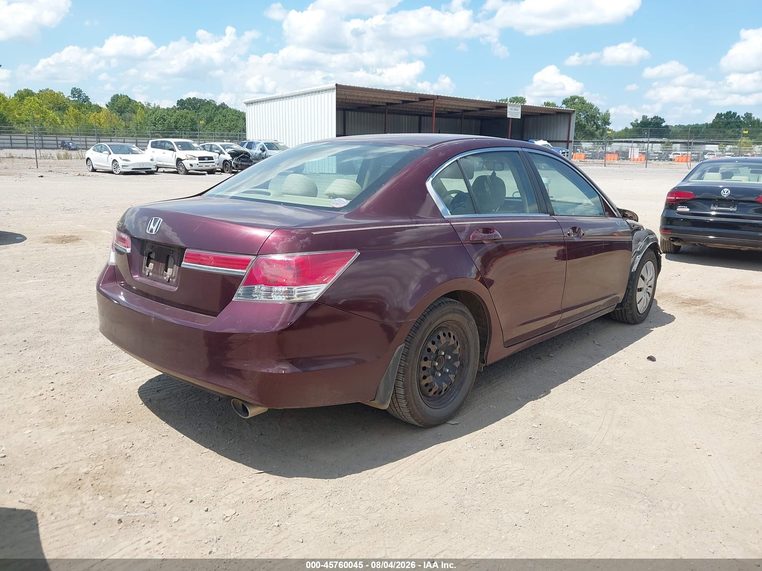 2011 Honda Accord 2.4 Lx Maroon vin: 1HGCP2F34BA051201