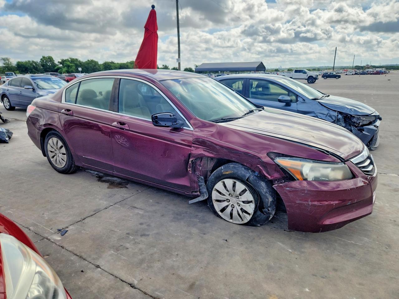 2012 Honda Accord Lx Maroon vin: 1HGCP2F34CA115934