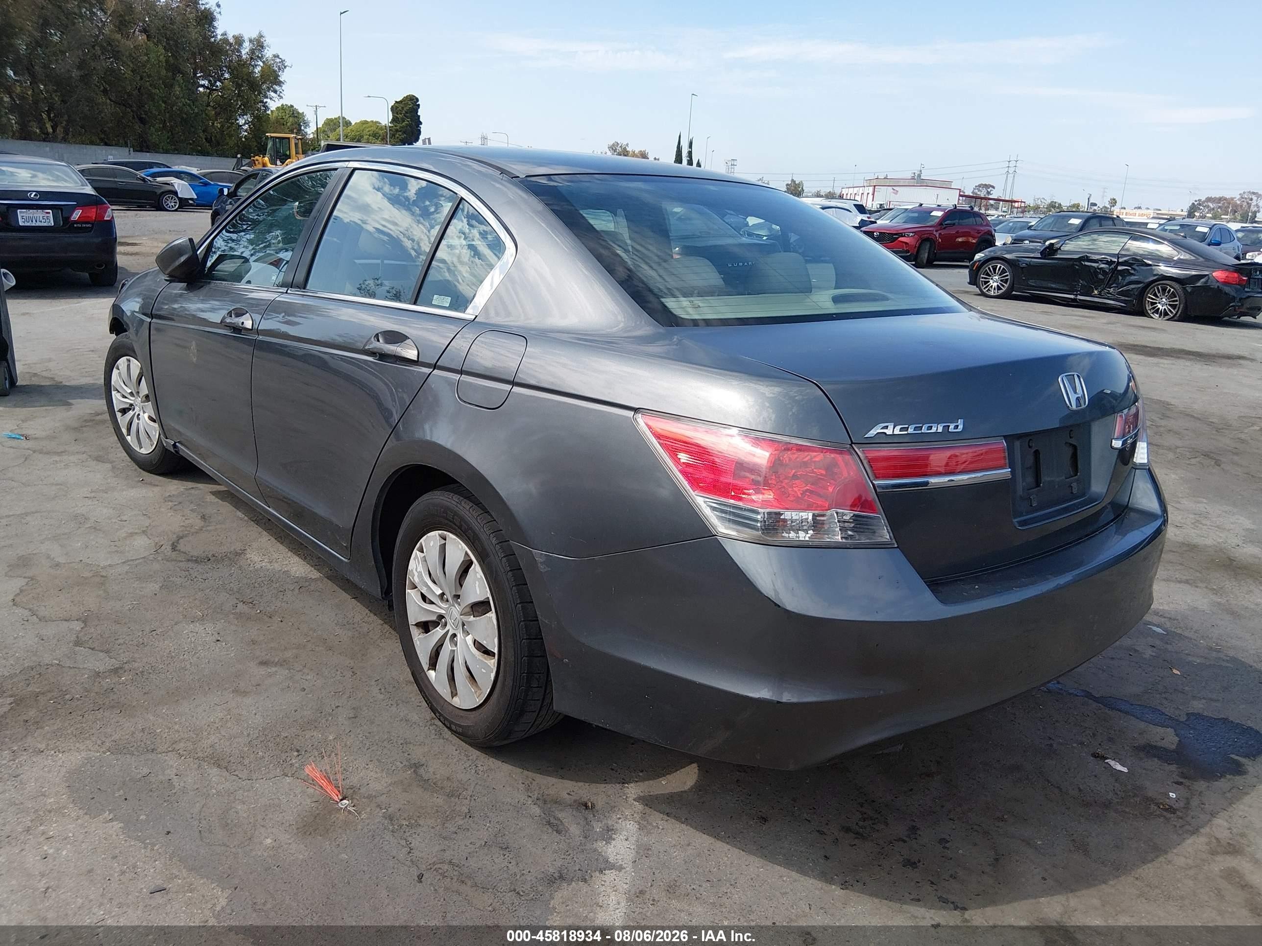 2012 Honda Accord Sdn Lx Gray vin: 1HGCP2F34CA134239