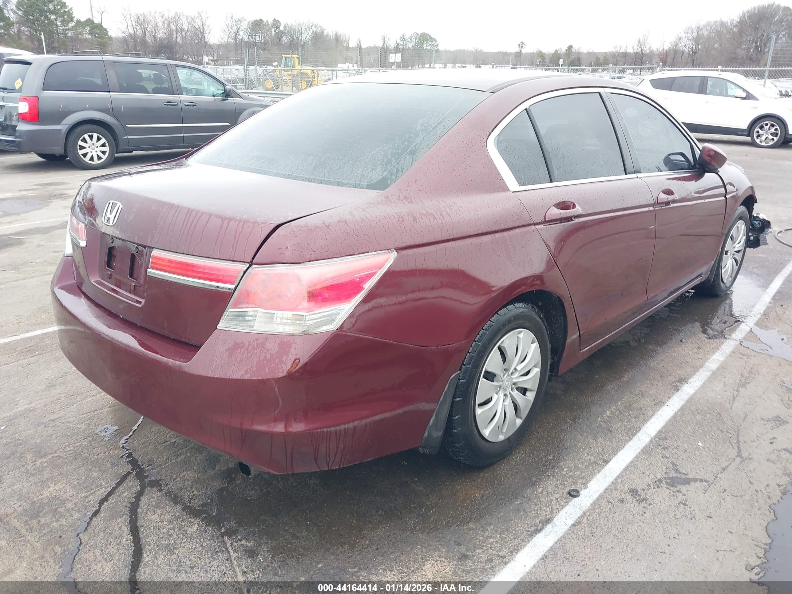 2012 Honda Accord 2.4 Lx Burgundy vin: 1HGCP2F34CA157911