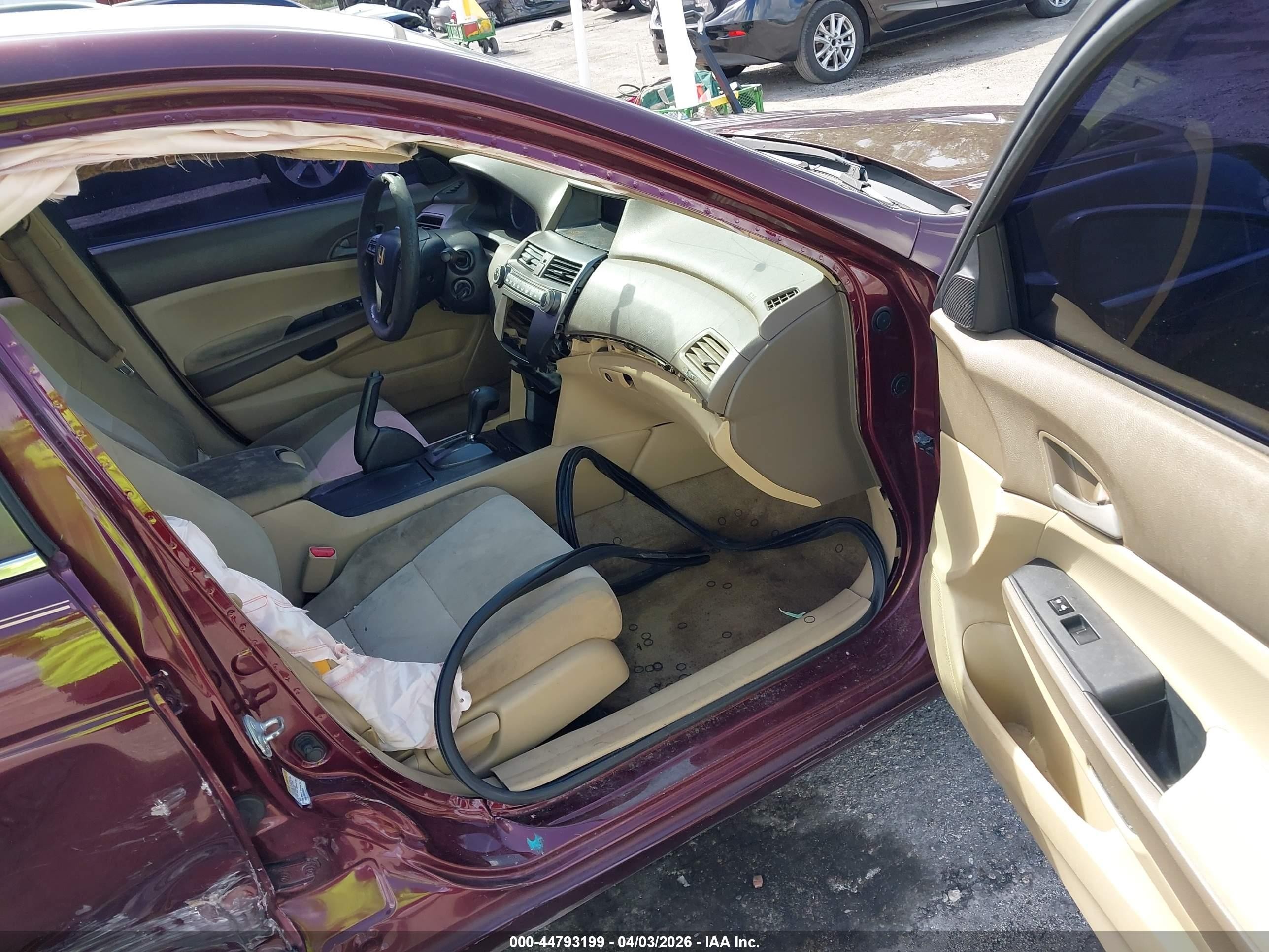 2010 Honda Accord 2.4 Lx Burgundy vin: 1HGCP2F35AA158112