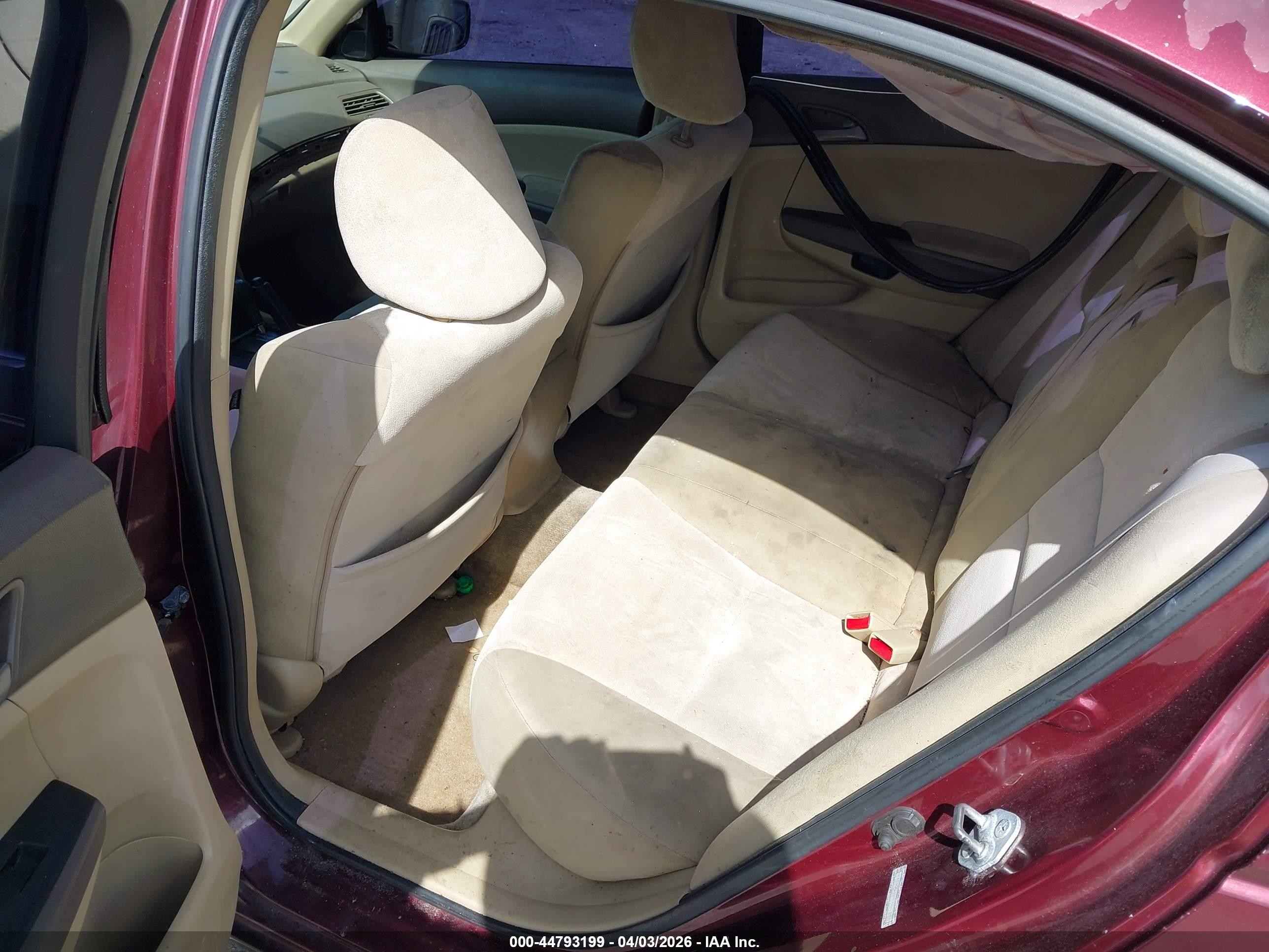 2010 Honda Accord 2.4 Lx Burgundy vin: 1HGCP2F35AA158112