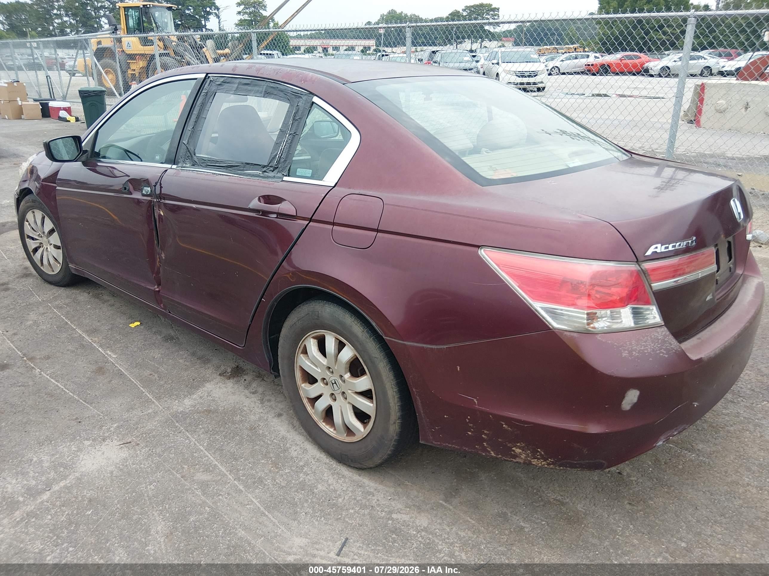 2011 Honda Accord 2.4 Lx Burgundy vin: 1HGCP2F35BA019485