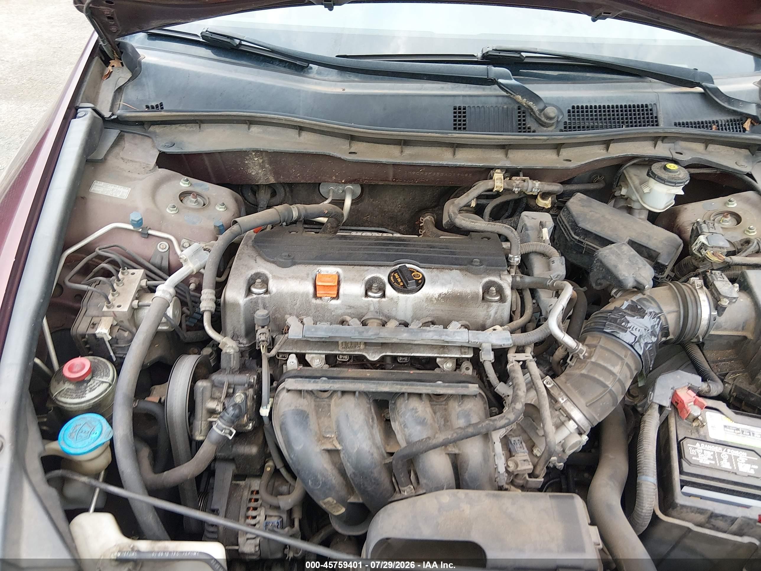2011 Honda Accord 2.4 Lx Burgundy vin: 1HGCP2F35BA019485
