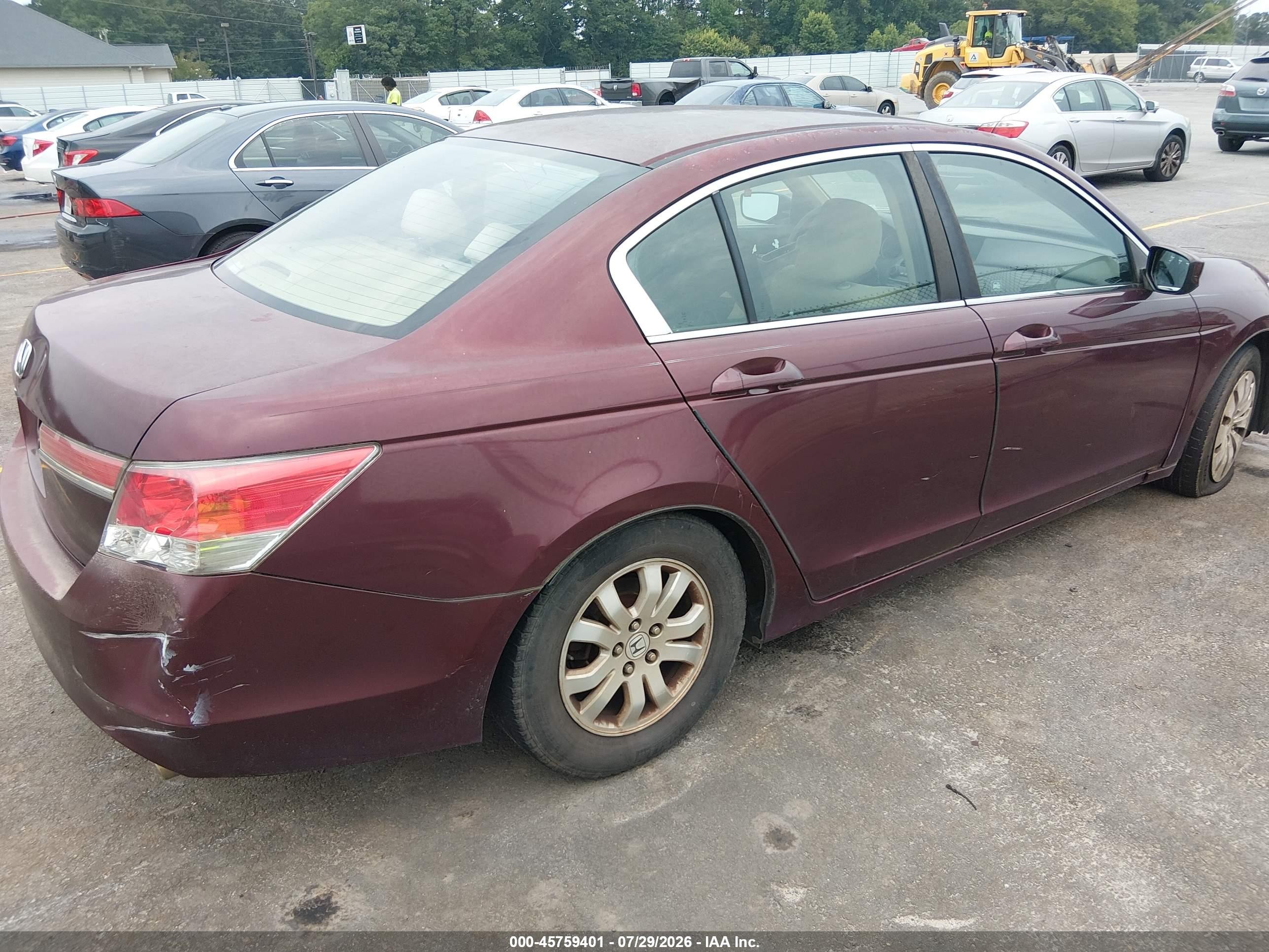 2011 Honda Accord 2.4 Lx Burgundy vin: 1HGCP2F35BA019485