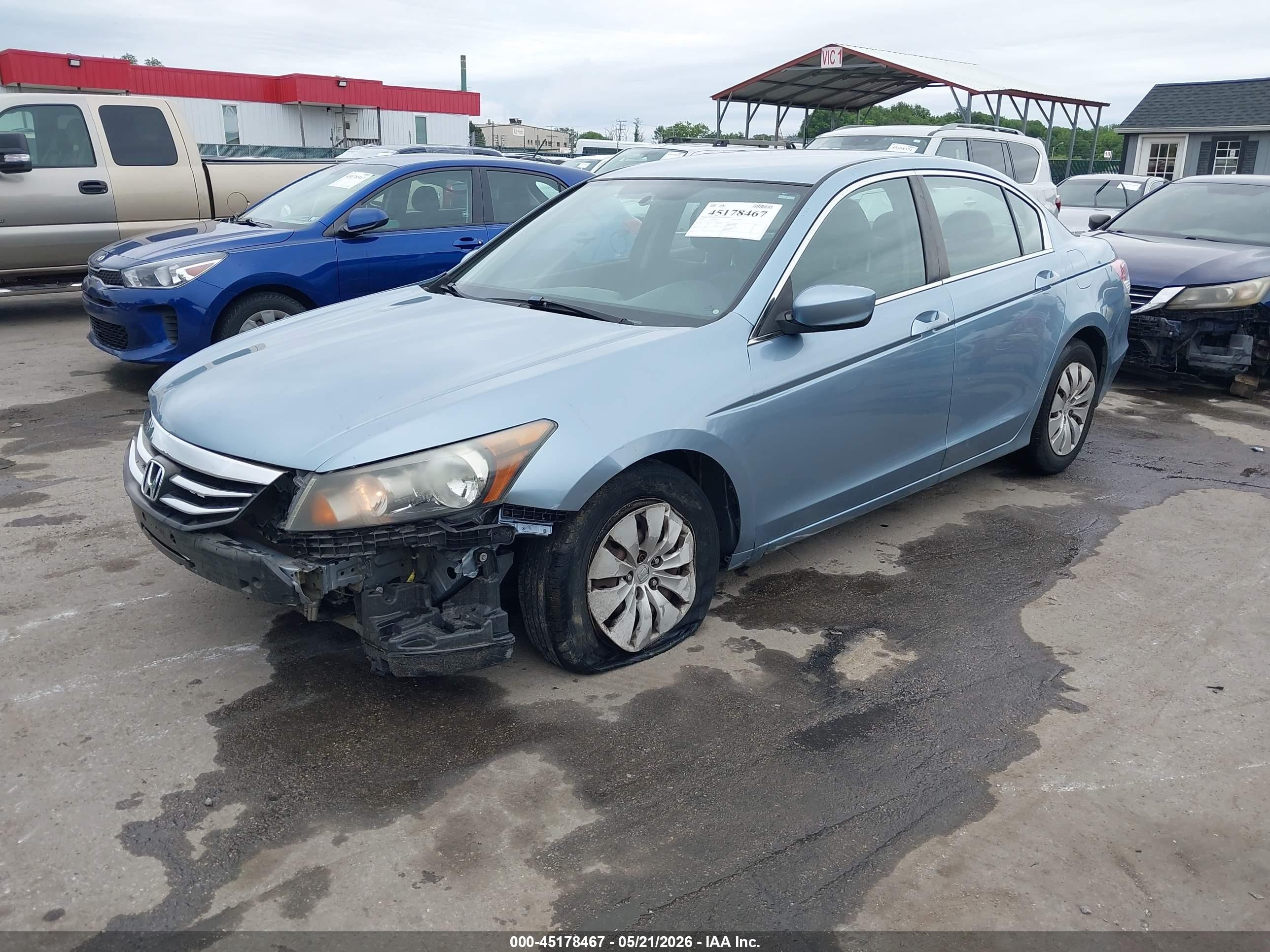 2012 Honda Accord 2.4 Lx Blue vin: 1HGCP2F35CA129373