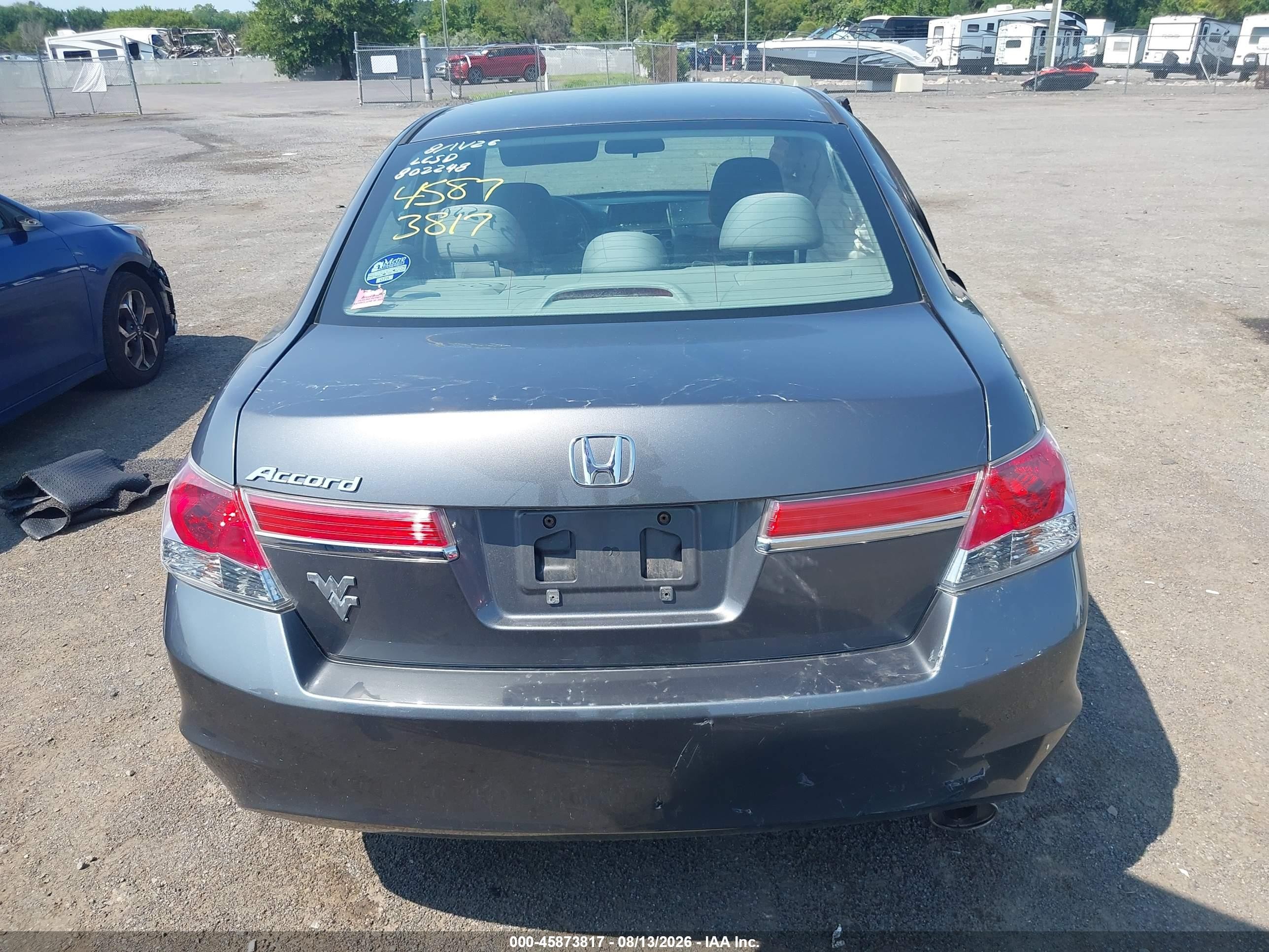 2012 Honda Accord Sdn Lx Серый vin: 1HGCP2F35CA245527