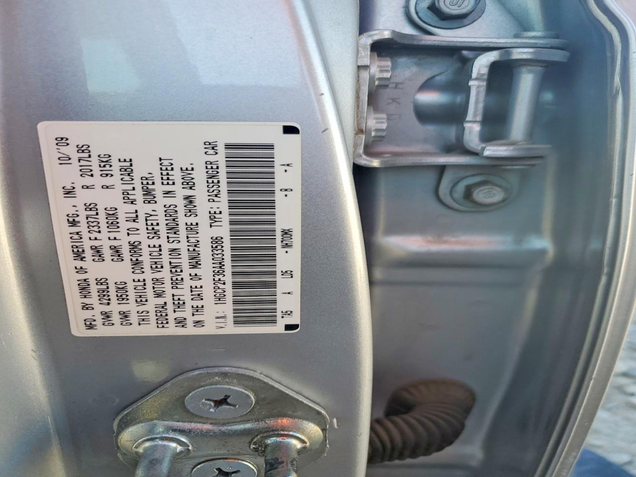 2010 Honda Accord Lx Silver vin: 1HGCP2F36AA033586