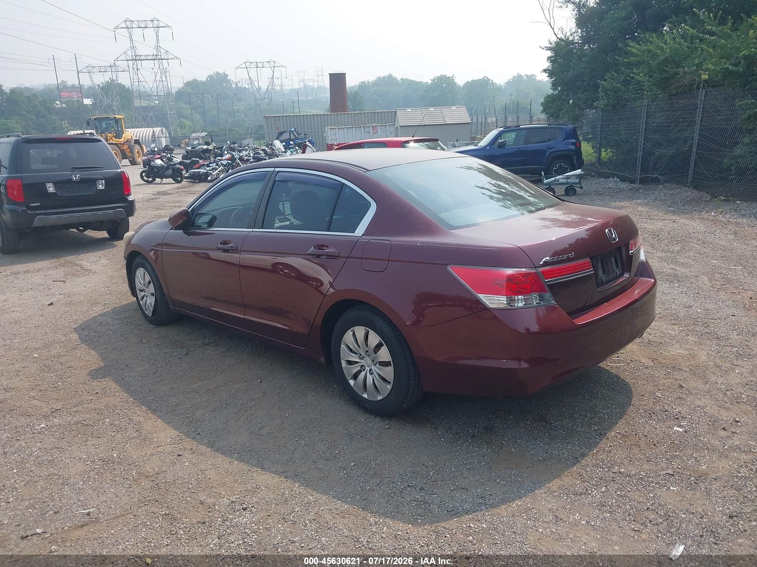 2011 Honda Accord 2.4 Lx Burgundy vin: 1HGCP2F36BA132667