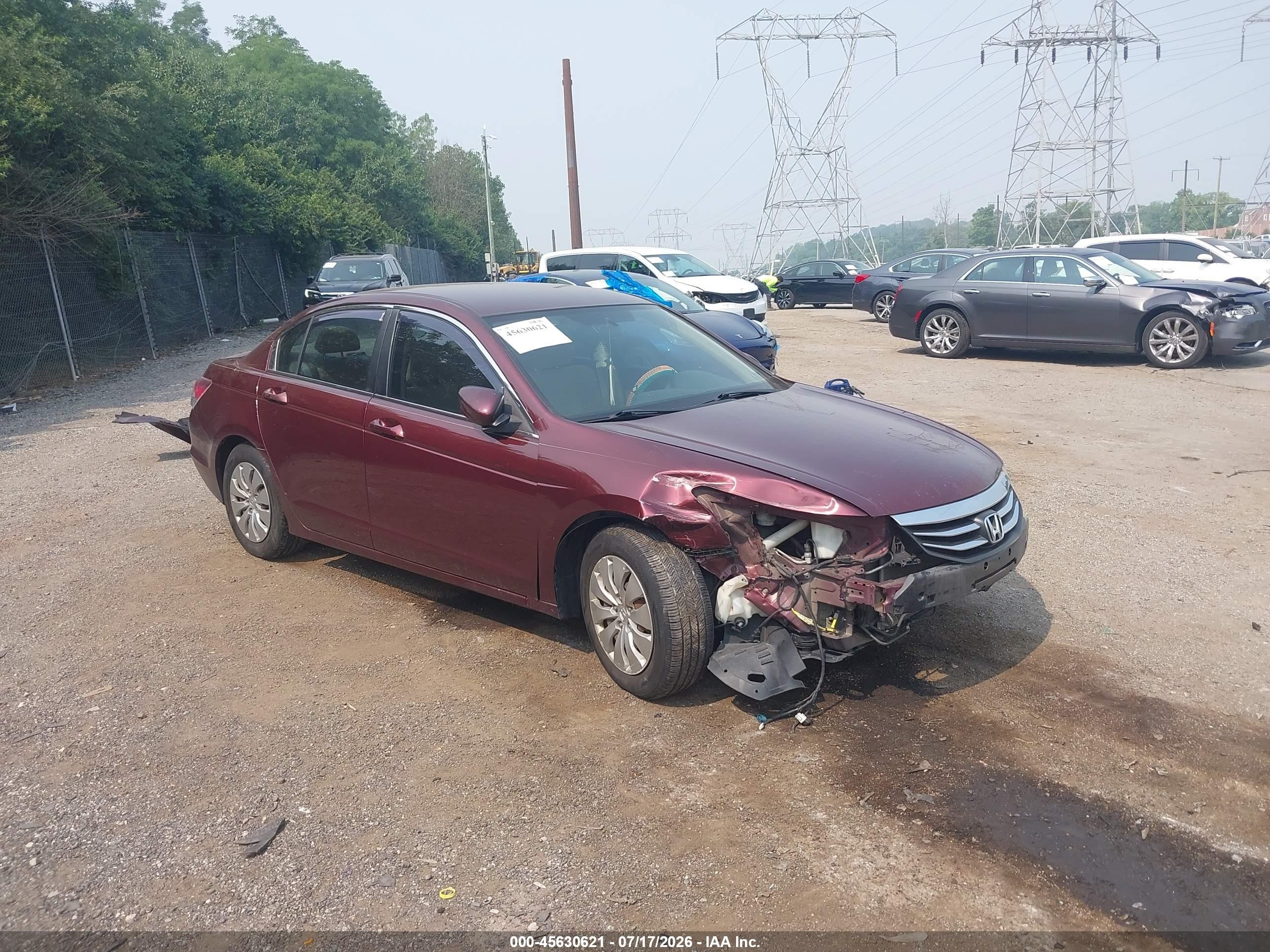 2011 Honda Accord 2.4 Lx Burgundy vin: 1HGCP2F36BA132667