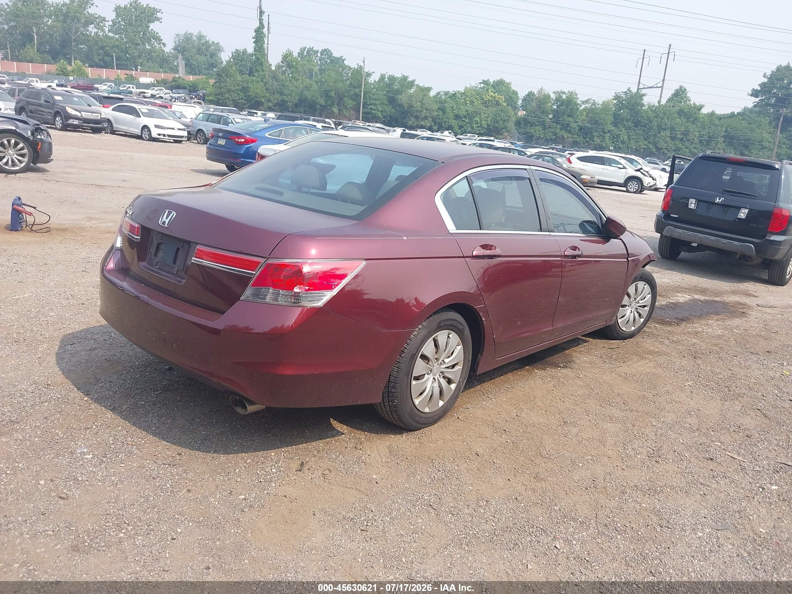 2011 Honda Accord 2.4 Lx Burgundy vin: 1HGCP2F36BA132667