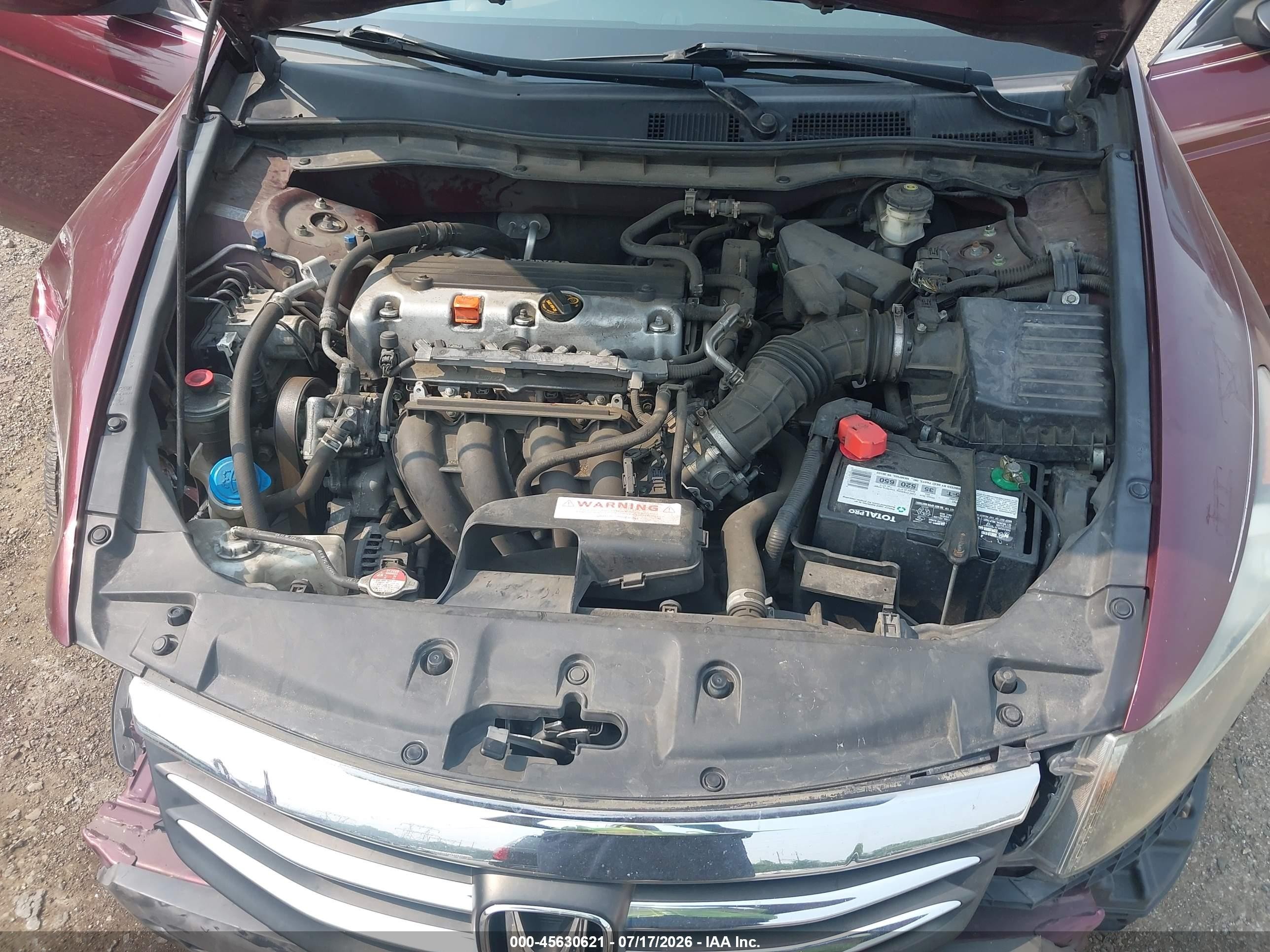 2011 Honda Accord 2.4 Lx Burgundy vin: 1HGCP2F36BA132667