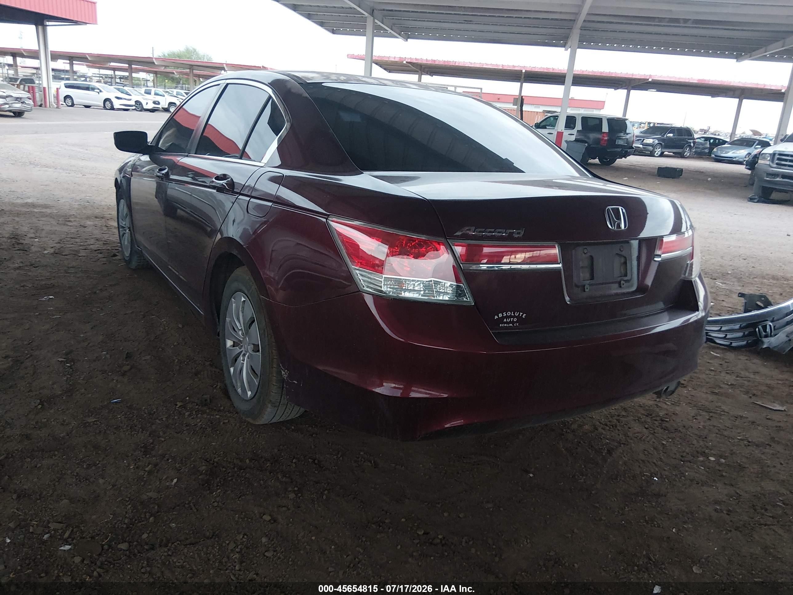 2012 Honda Accord Sdn Lx Maroon vin: 1HGCP2F36CA095511