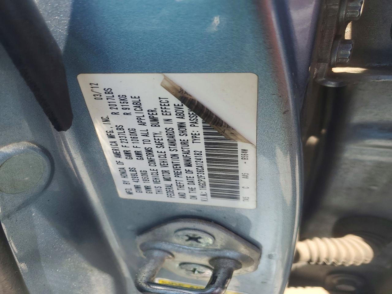 2012 Honda Accord Lx Blue vin: 1HGCP2F36CA124182
