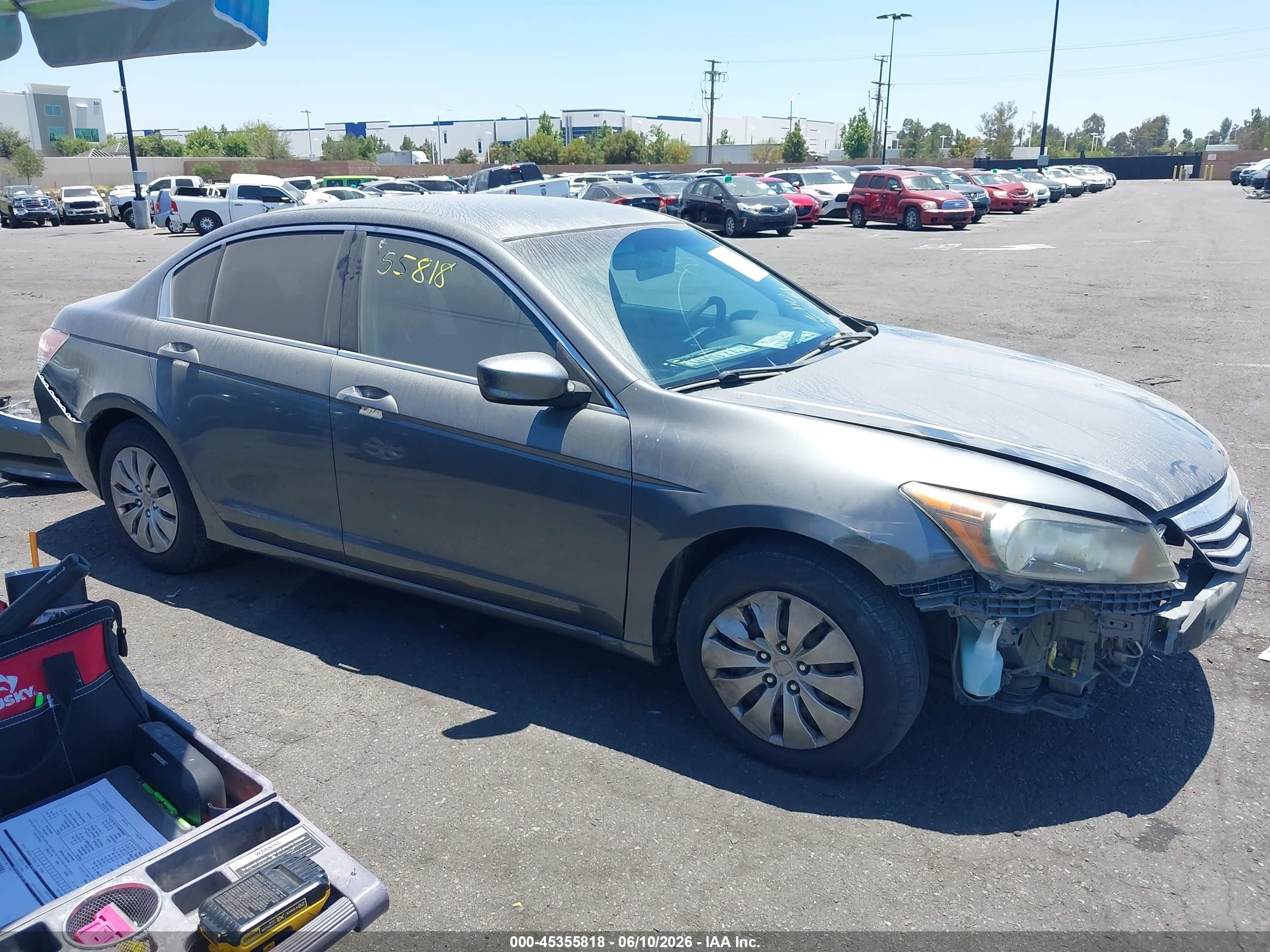 2012 Honda Accord 2.4 Lx Gray vin: 1HGCP2F36CA152922