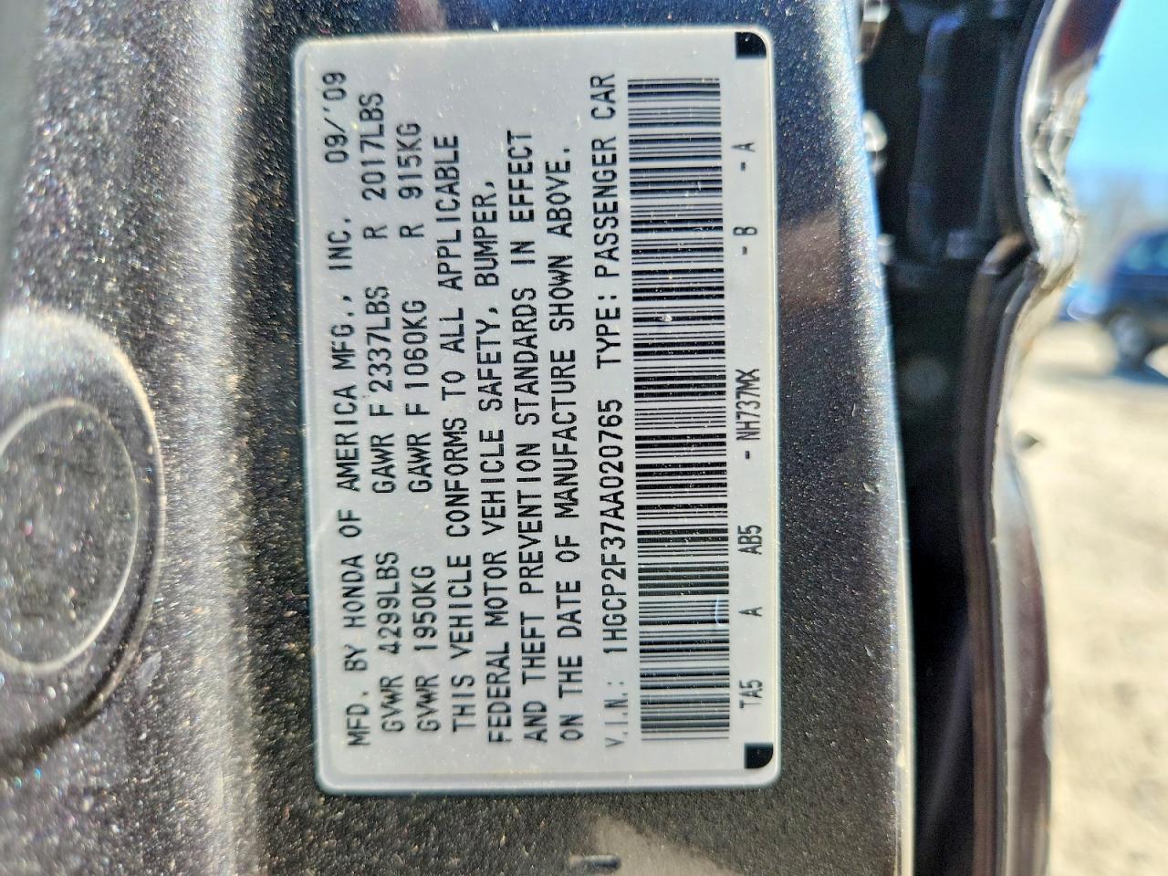 2010 Honda Accord Lx Gray vin: 1HGCP2F37AA020765