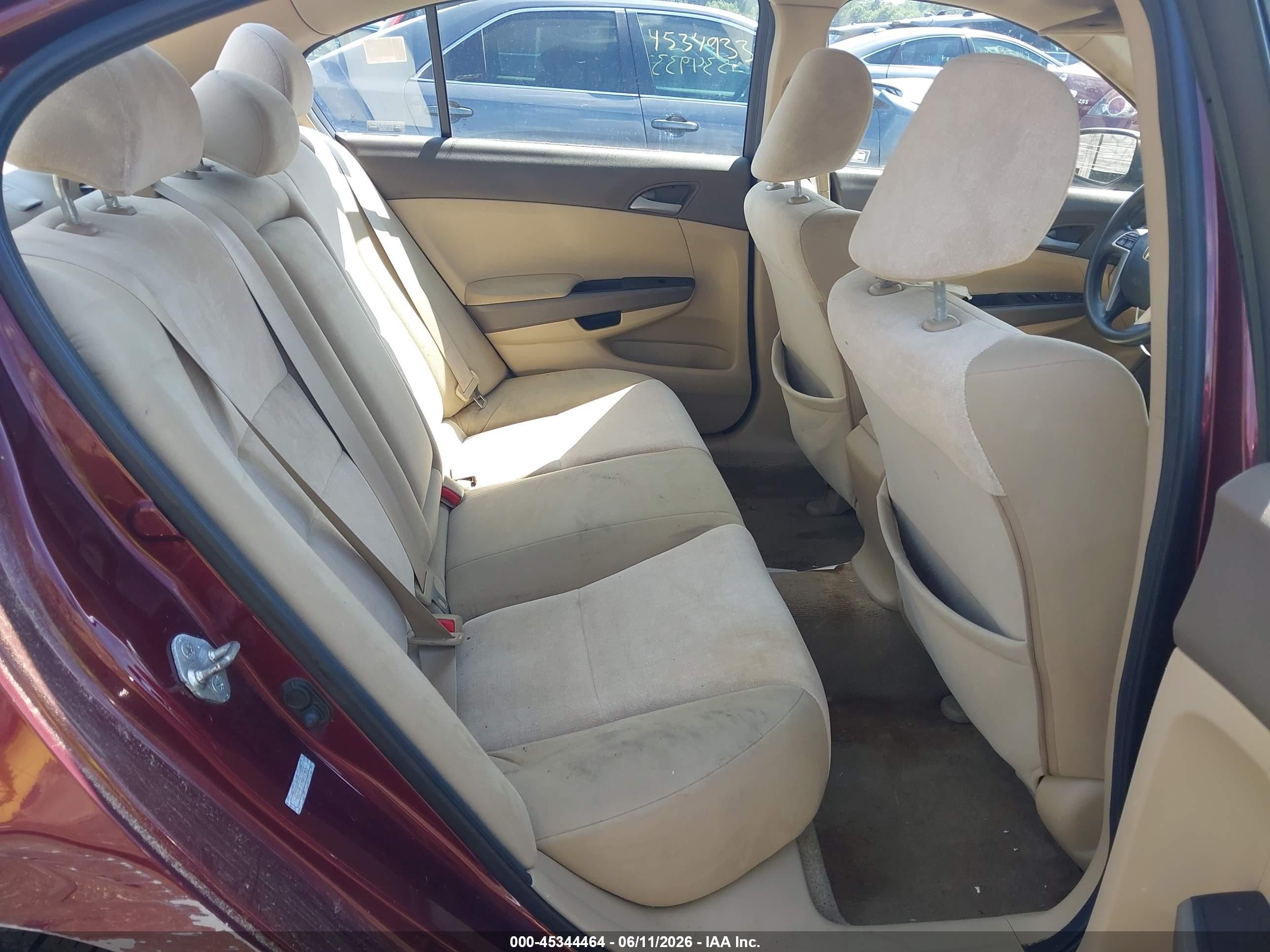 2010 Honda Accord 2.4 Lx Maroon vin: 1HGCP2F37AA119652