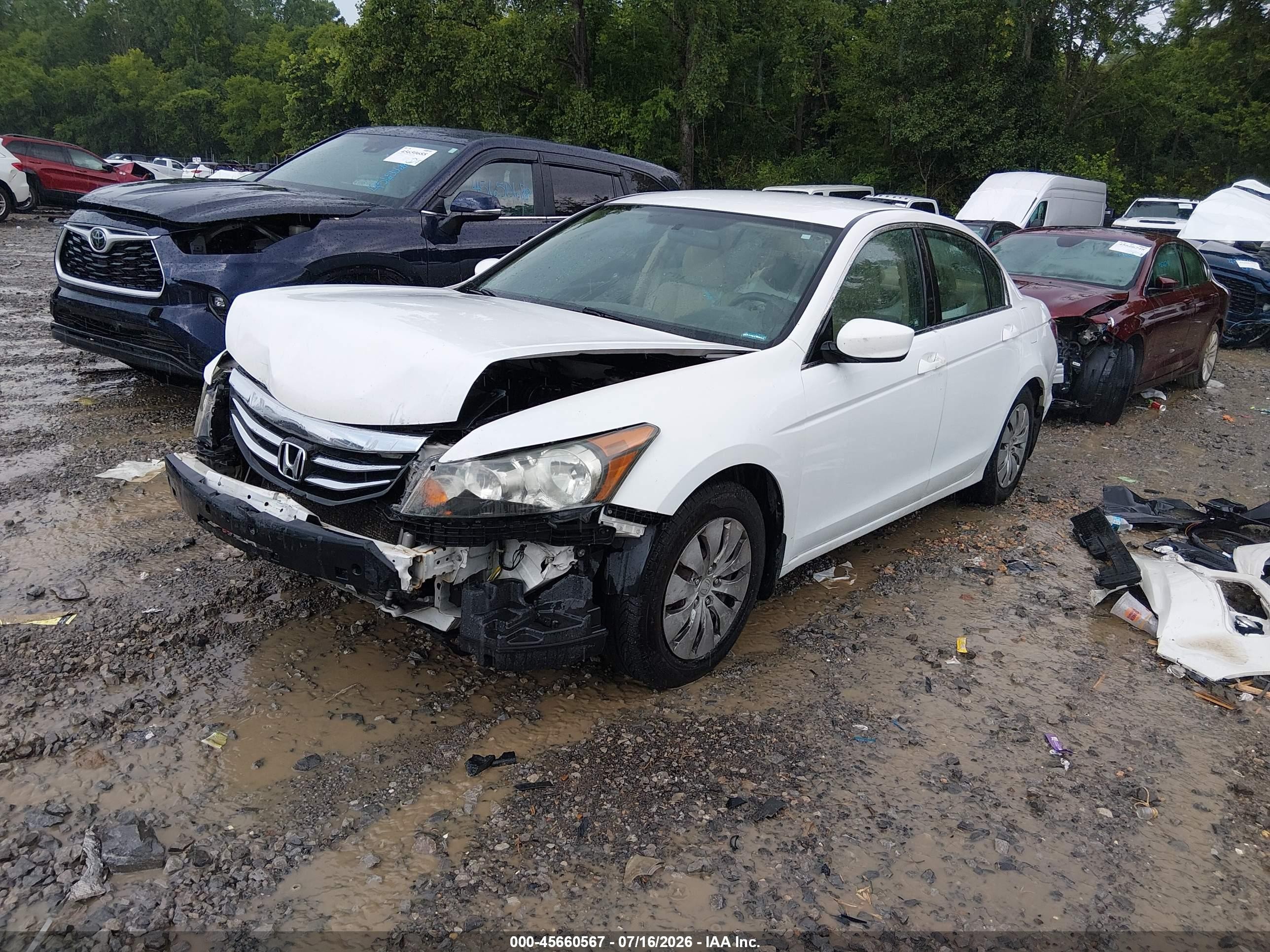 2011 Honda Accord 2.4 Lx White vin: 1HGCP2F37BA106661