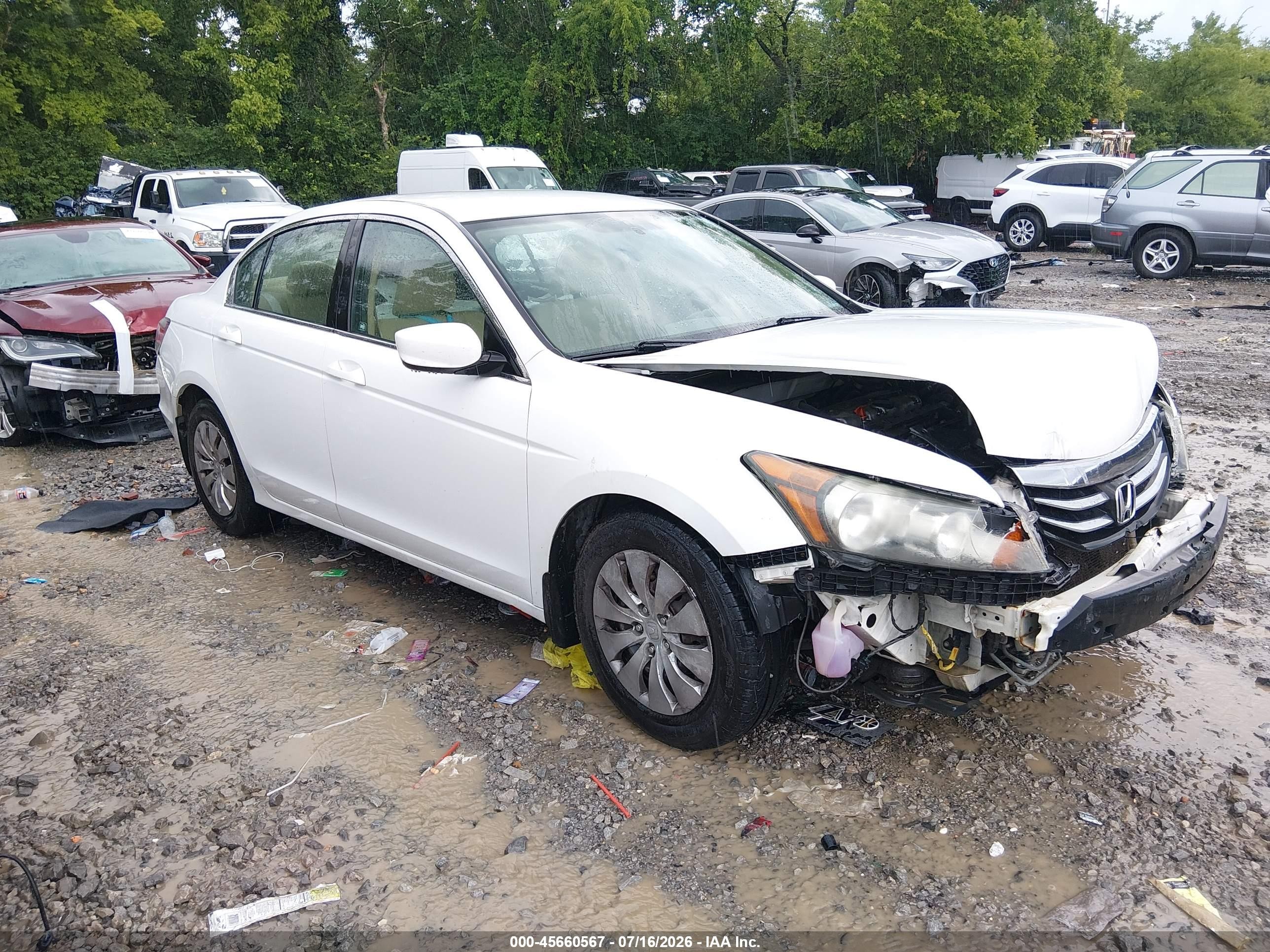 2011 Honda Accord 2.4 Lx White vin: 1HGCP2F37BA106661