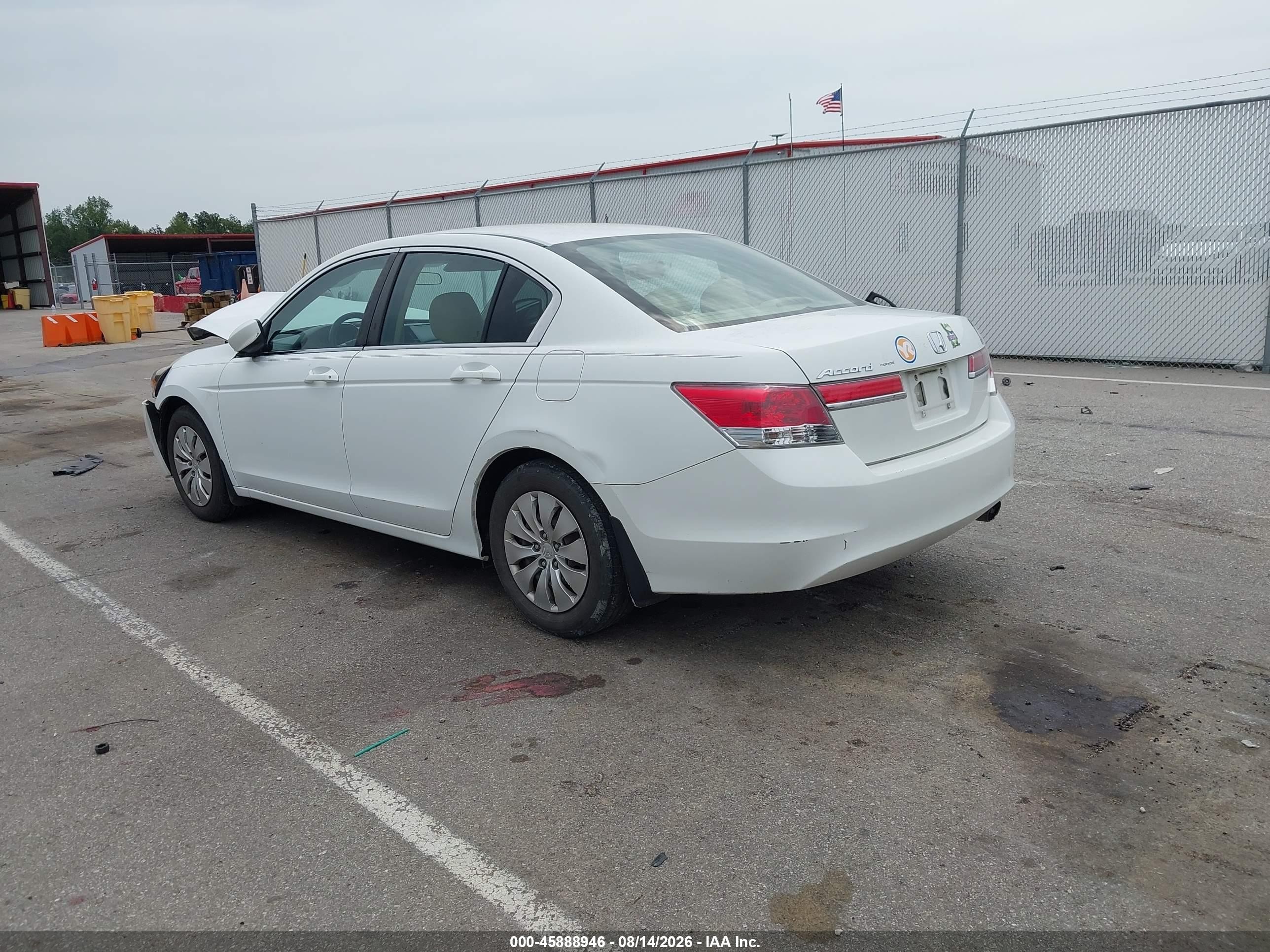 2011 Honda Accord 2.4 Lx White vin: 1HGCP2F37BA107938