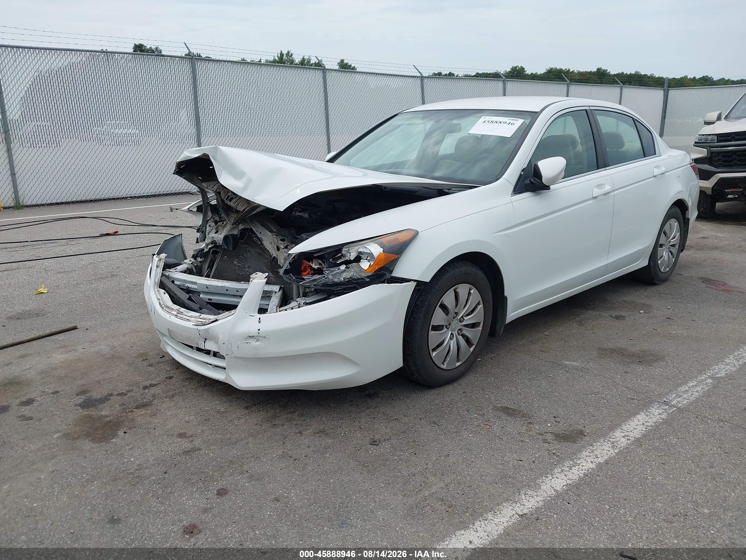 2011 Honda Accord 2.4 Lx White vin: 1HGCP2F37BA107938