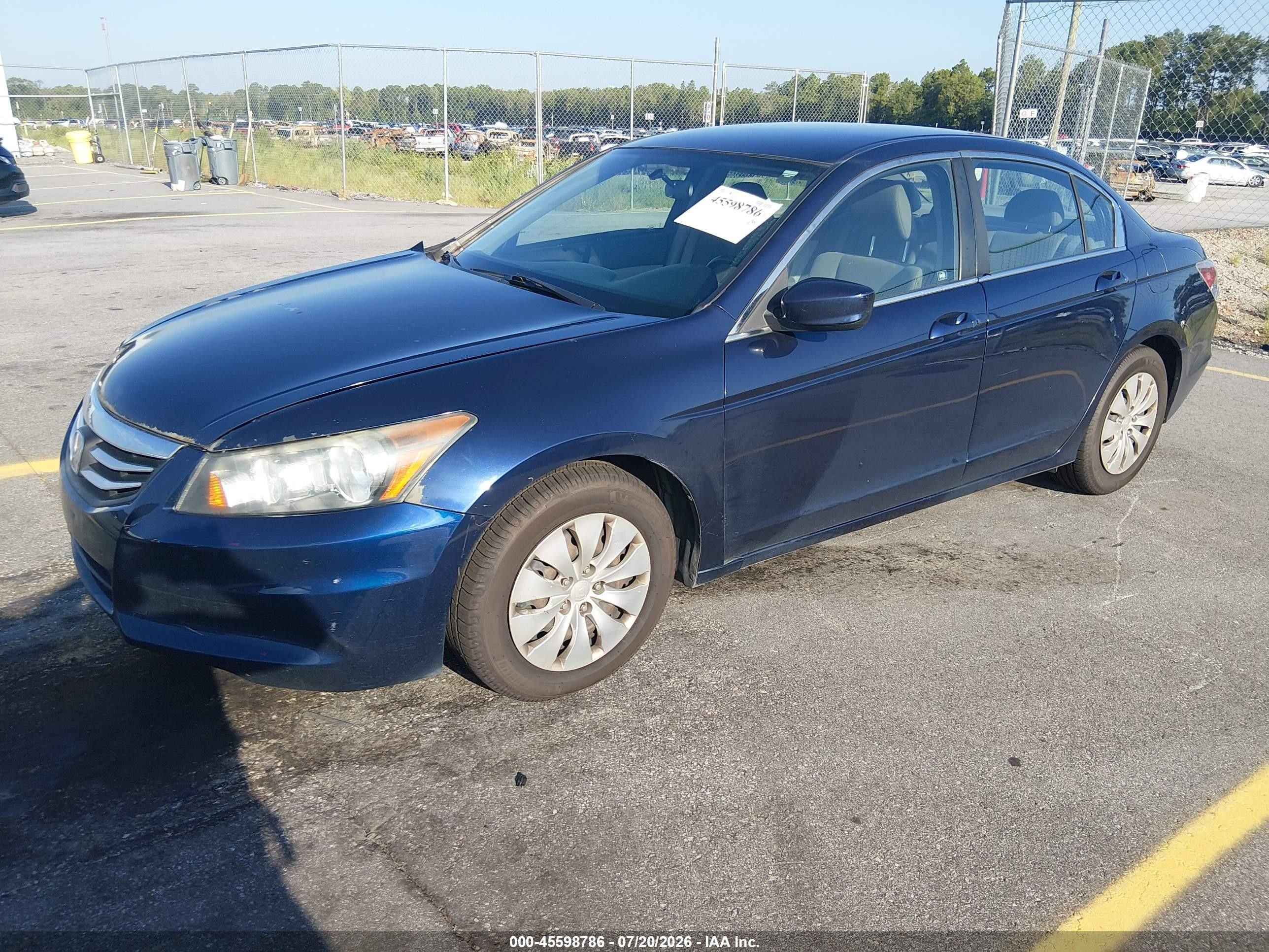 2011 Honda Accord 2.4 Lx Синий vin: 1HGCP2F37BA127655