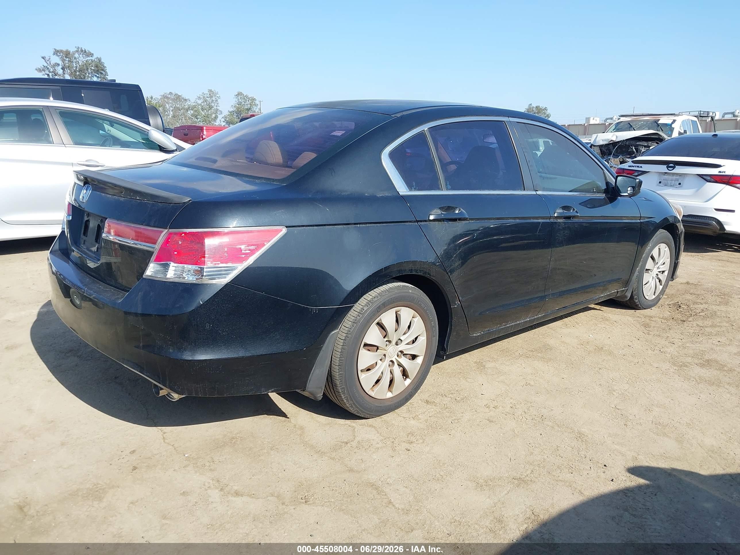 2011 Honda Accord 2.4 Lx Black vin: 1HGCP2F37BA147954