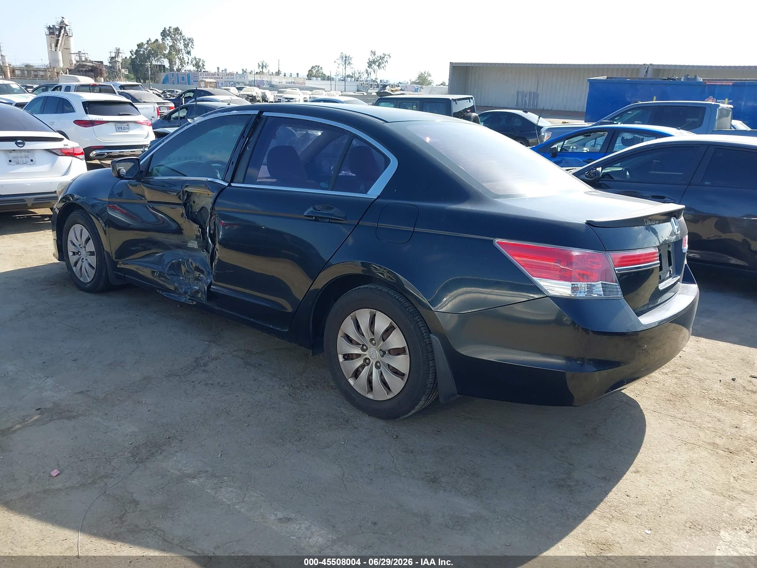 2011 Honda Accord 2.4 Lx Black vin: 1HGCP2F37BA147954