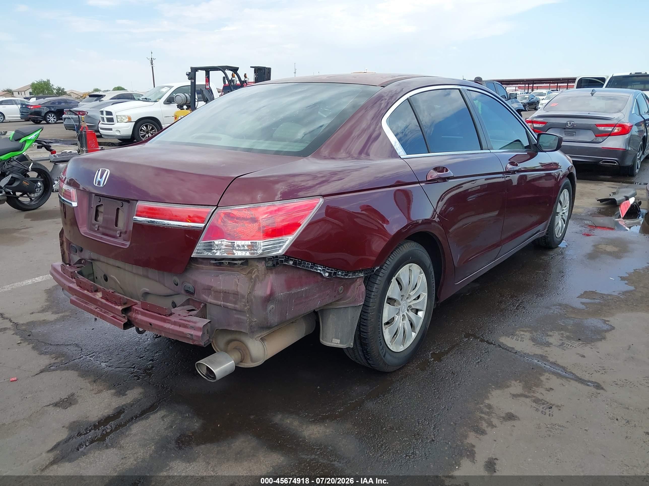 2012 Honda Accord 2.4 Lx Maroon vin: 1HGCP2F37CA091984