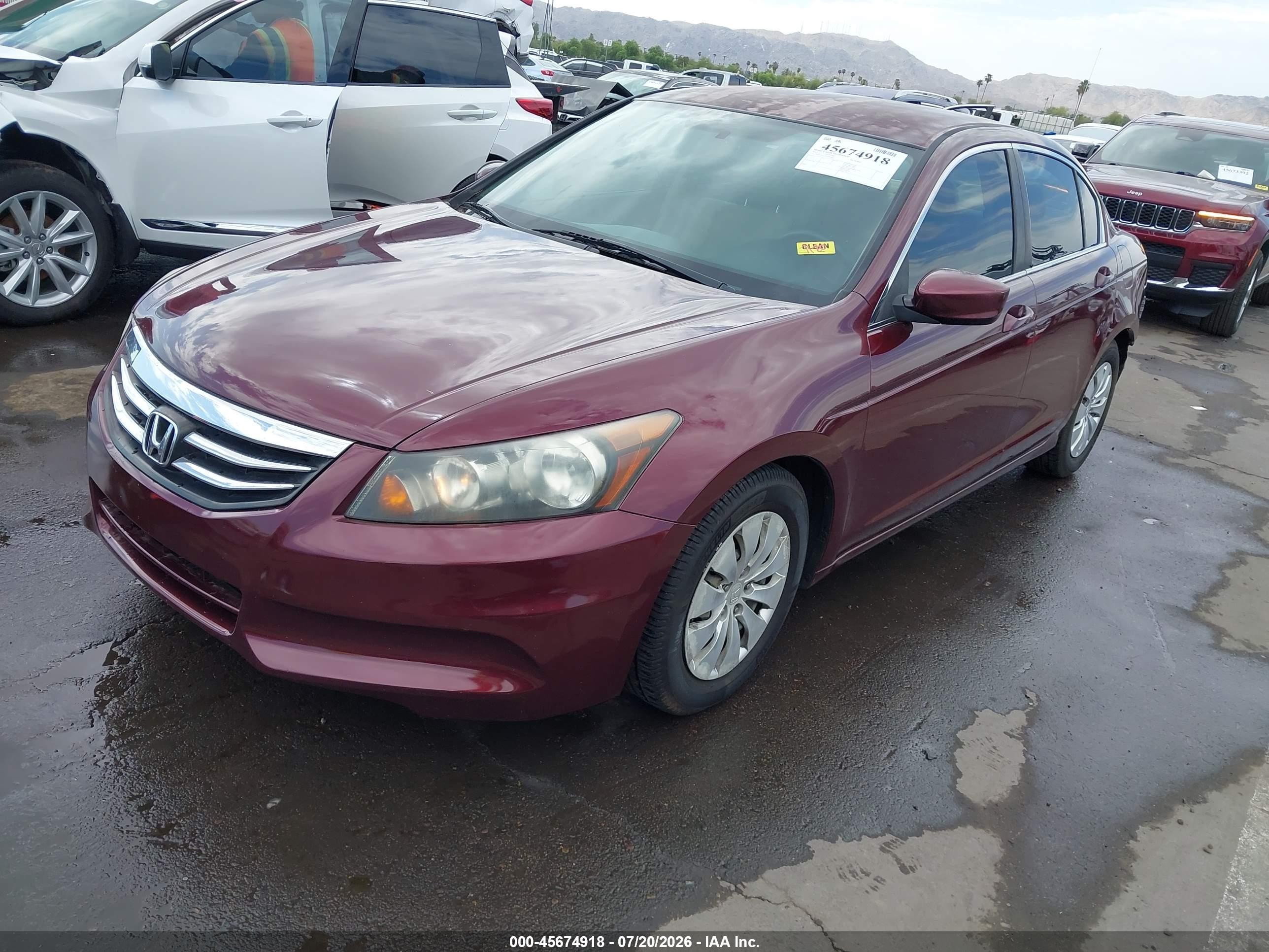 2012 Honda Accord 2.4 Lx Maroon vin: 1HGCP2F37CA091984