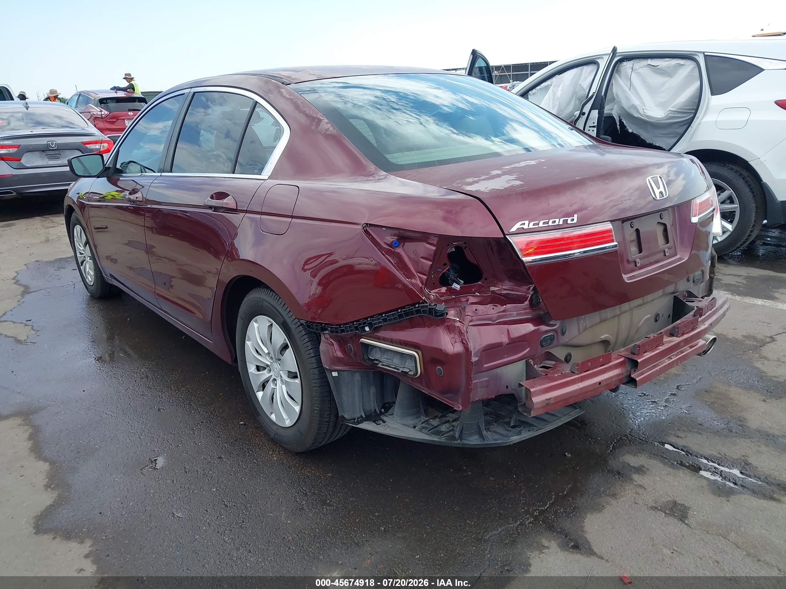 2012 Honda Accord 2.4 Lx Maroon vin: 1HGCP2F37CA091984